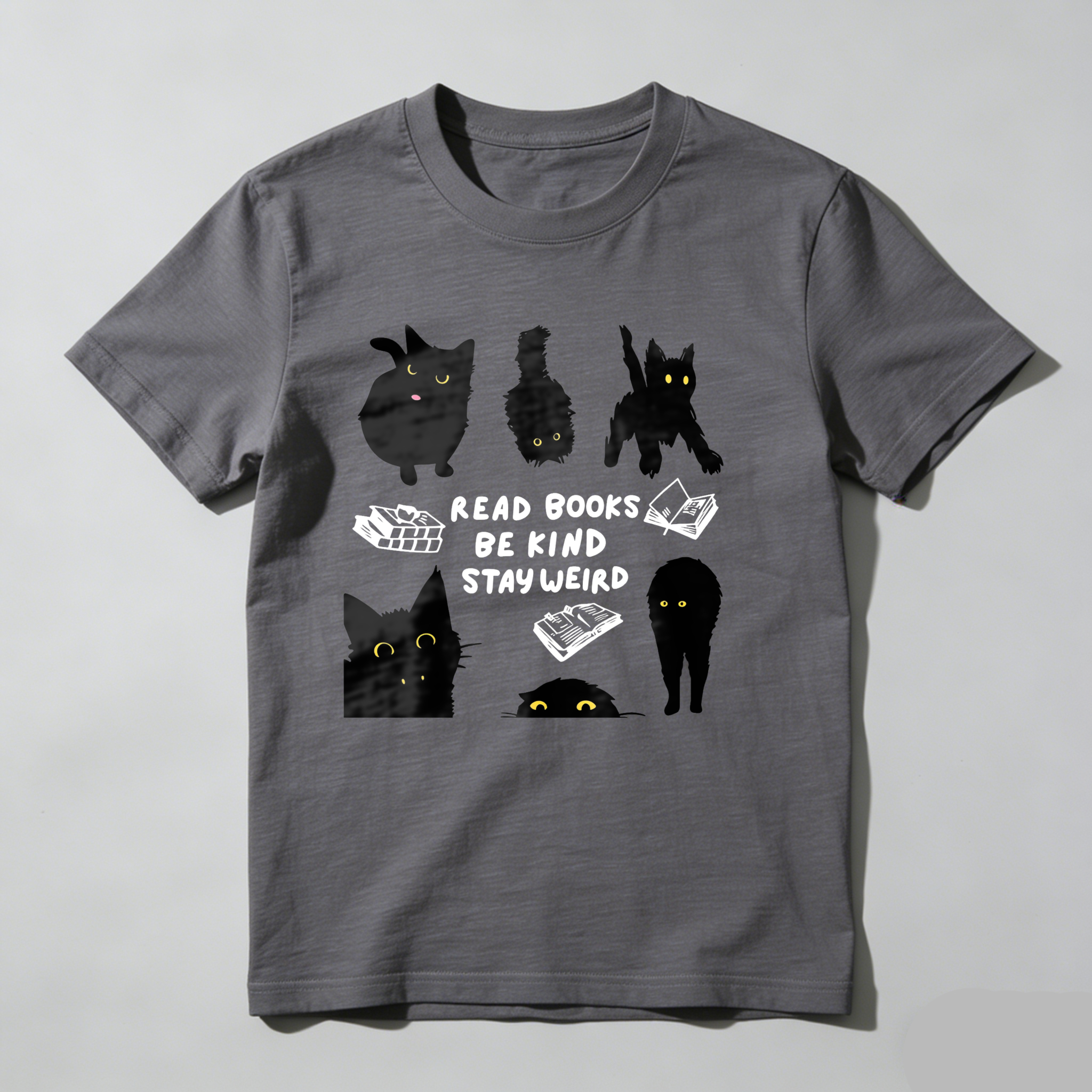 Dorawear™ Read Books Be Kind Stay Weird Cats T Shirt