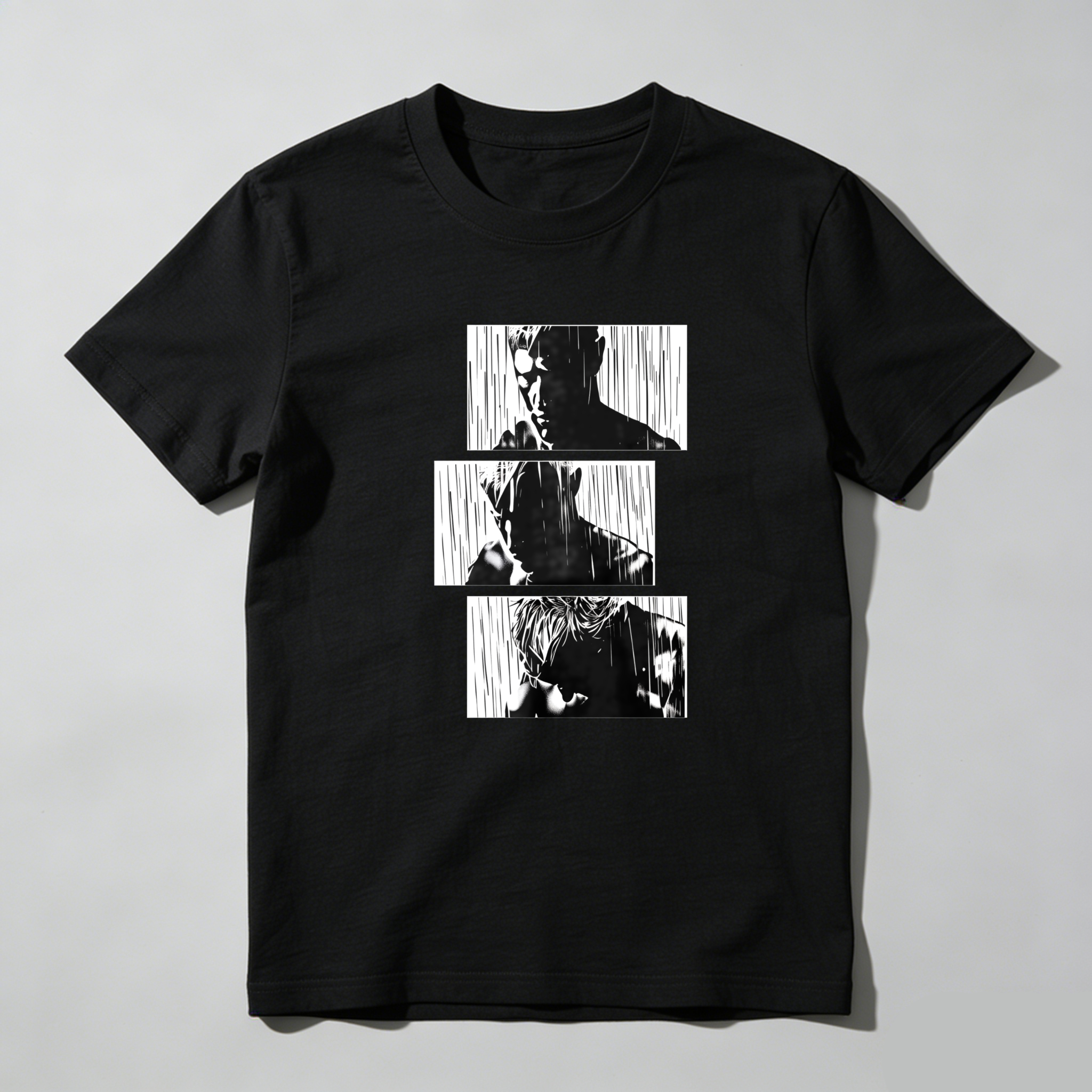 Three Panel Black And White Portrait tshirt 100% cotton