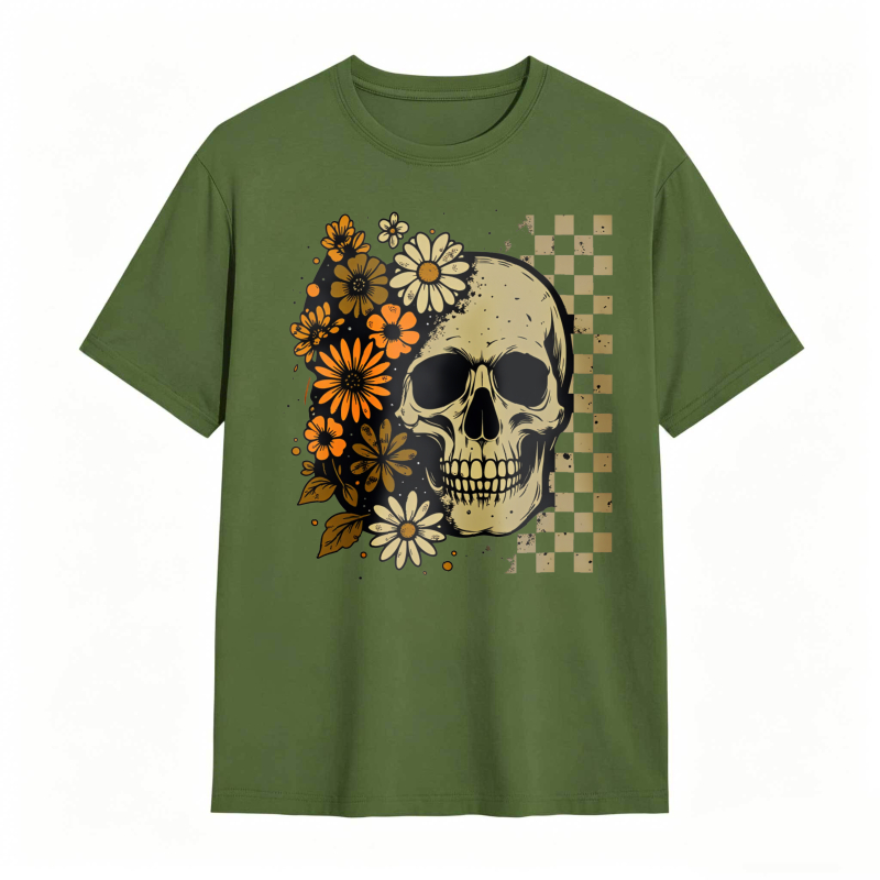 Dorawear™ Floral Skull Design Unisex Classic T-shirt