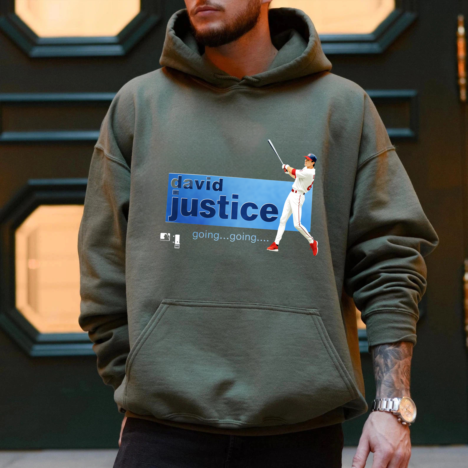 Dorawear™ David Justice Going Going Baseball Player Hoodie Men Women Unisex Sweatshirt Casual Sportswear Fashion Apparel-Dorawear