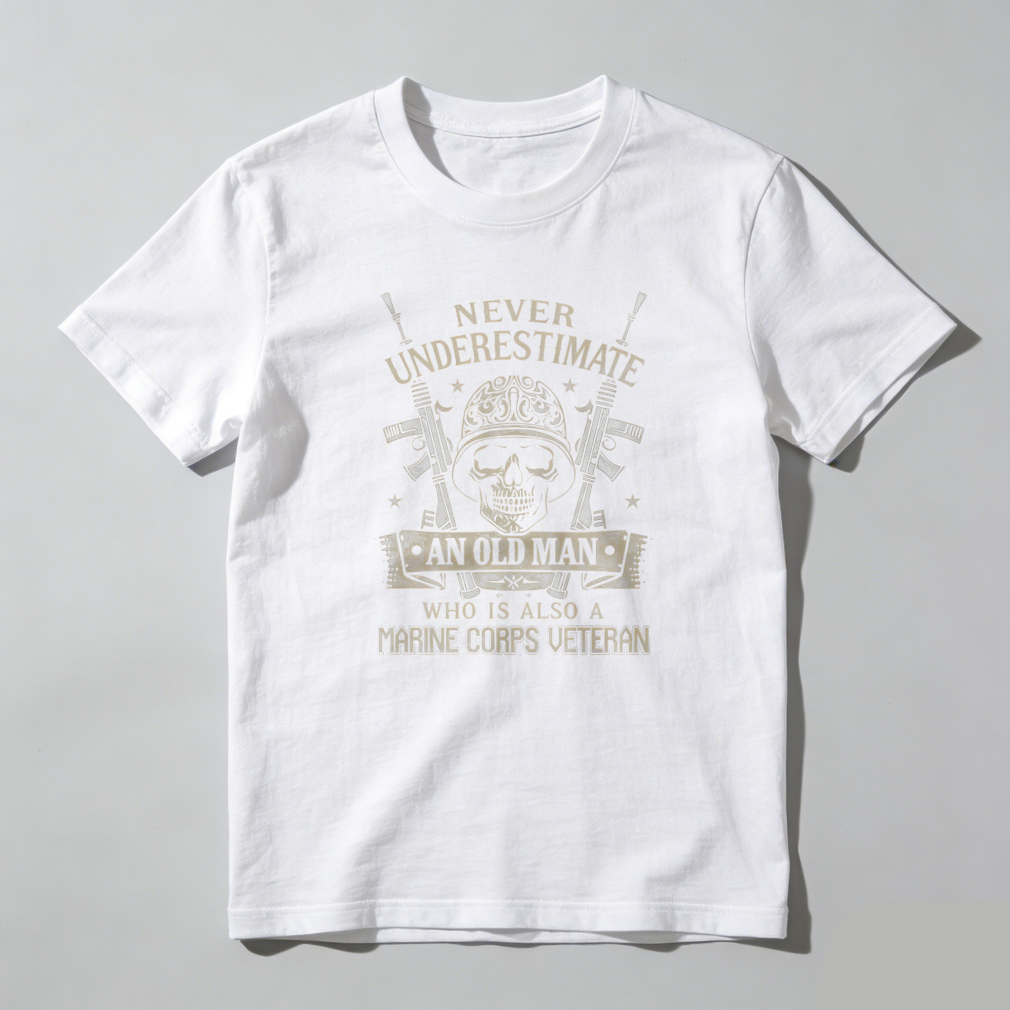 Dorawear™  Never Underestimate An Old Man Who Is Also A Marine Corps Veteran T Shirt