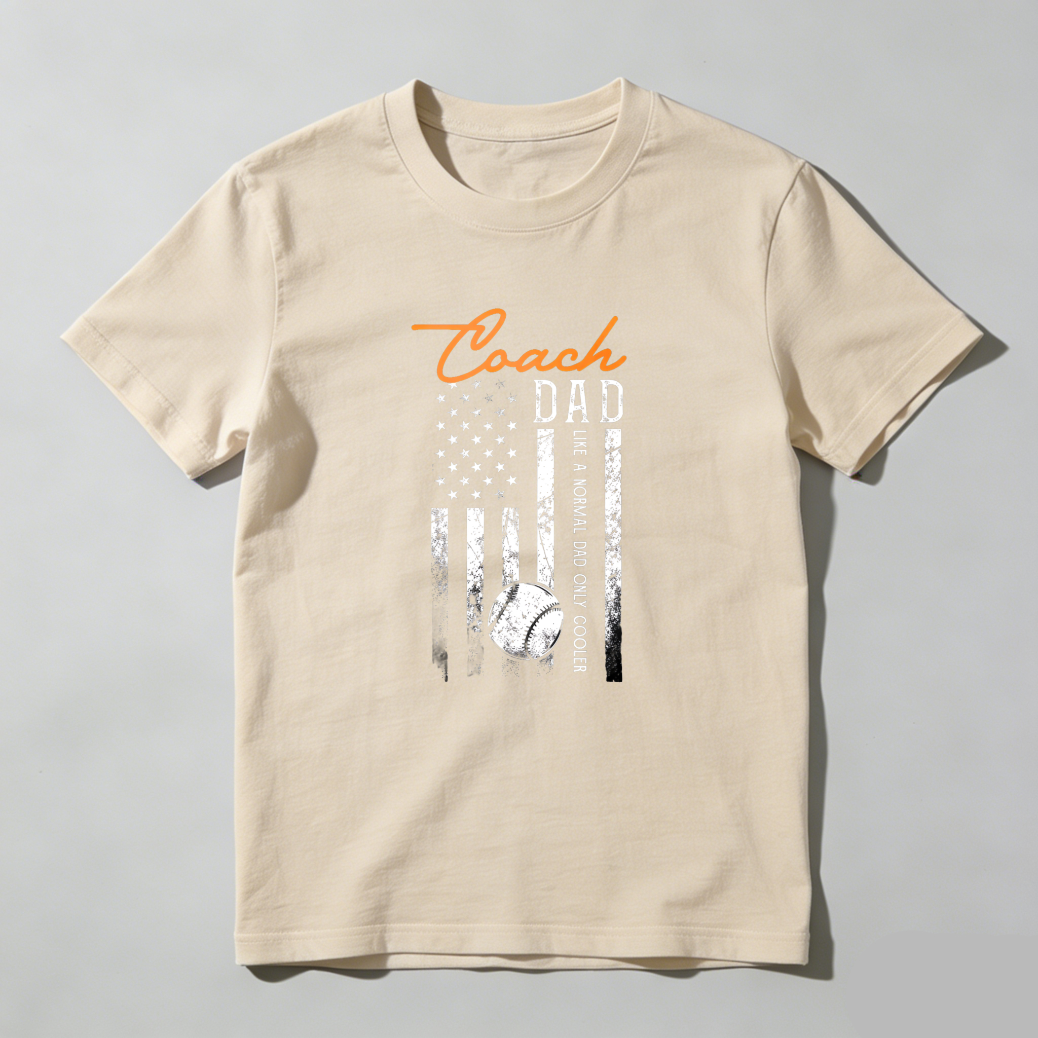 Dorawear™ Coach Dad American Flag Baseball  T Shirt-Dorawear