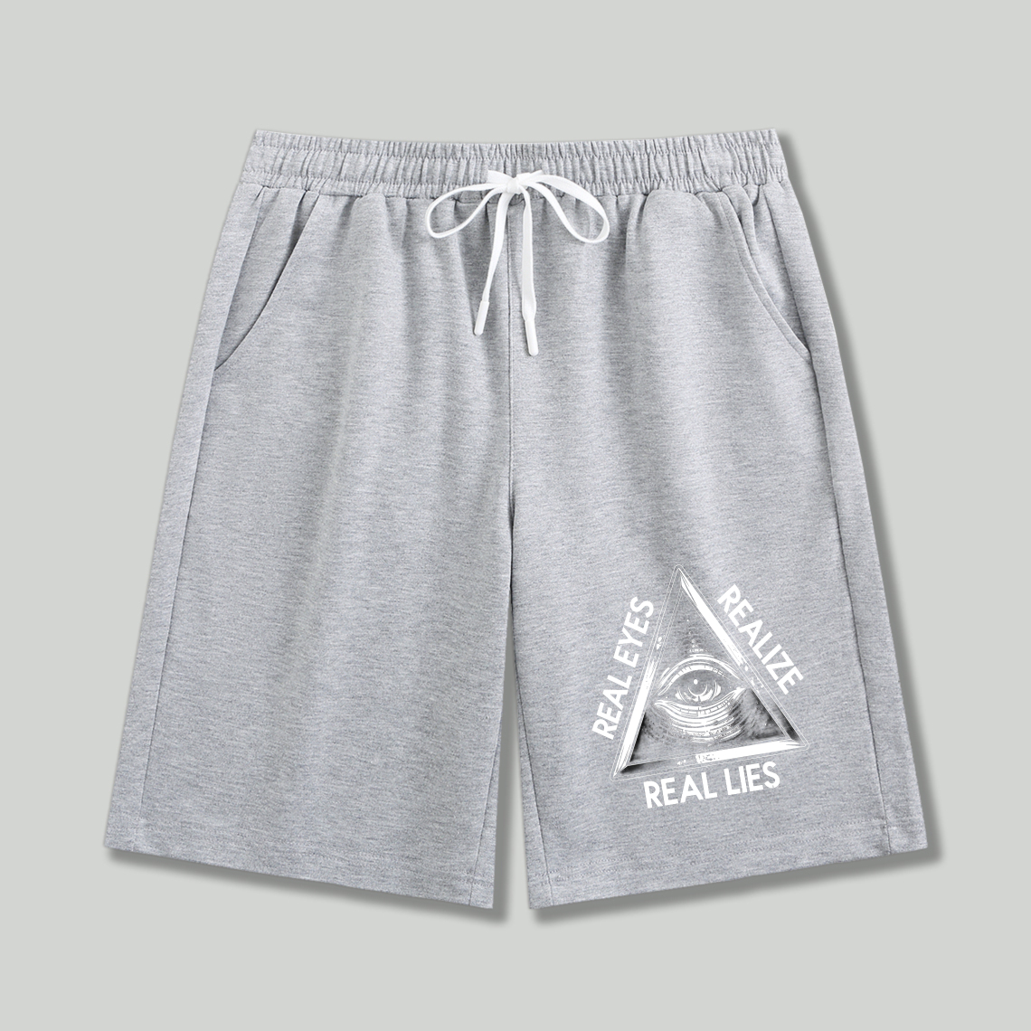 Dorawear™ Real Eyes Realize Real Lies Pyramid Eye Design Shorts-Dorawear