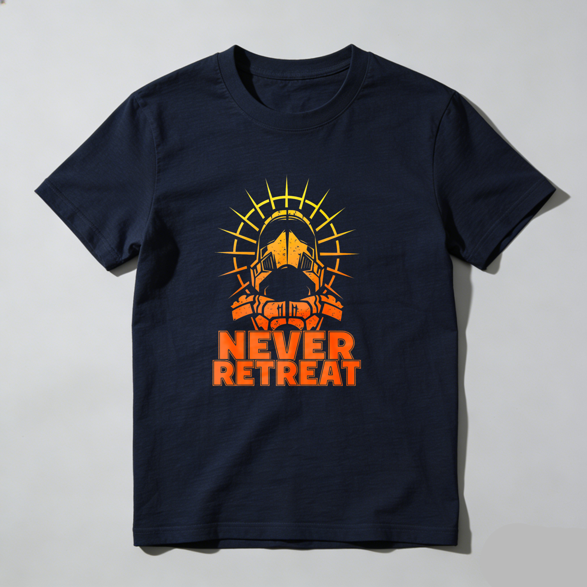 Dorawear™ Never Retreat Warrior Helmet Sunburst T Shirt