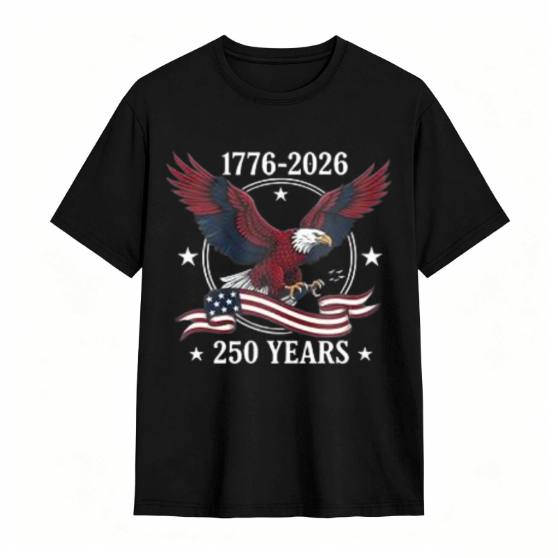 American Eagle With Flag And 1776 2026 250 Years T-shirt