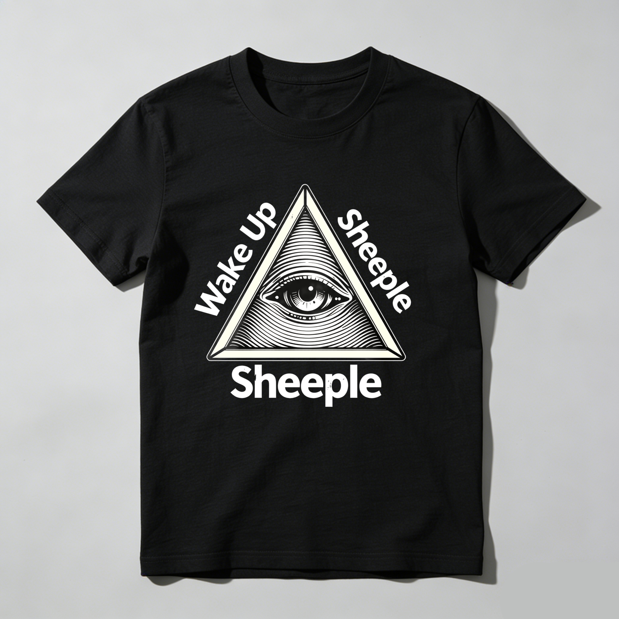 Dorawear™Wake Up Sheeple Eye Pyramid Design  T Shirt
