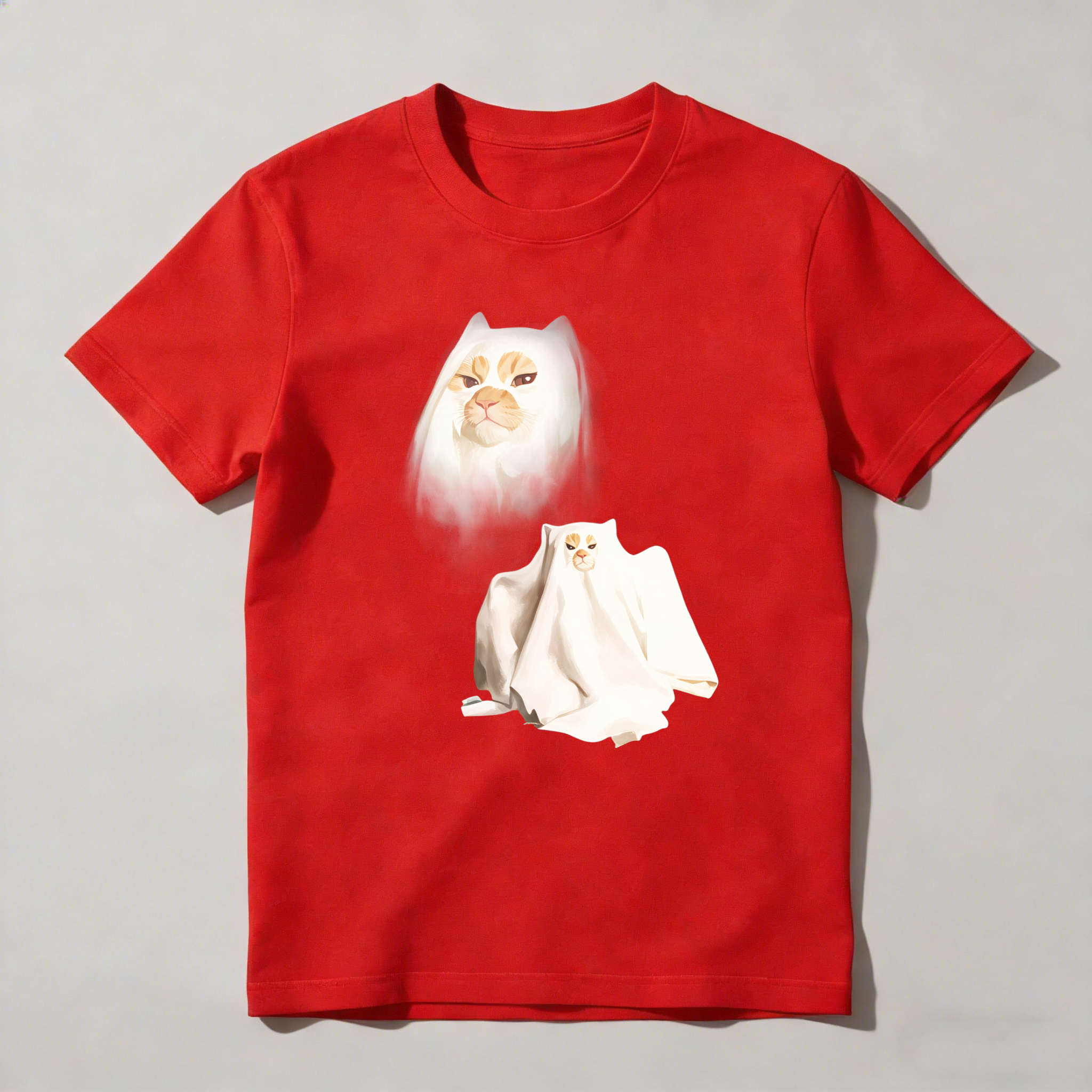 Dorawear™ Cat And Towel Art Print Design T Shirt