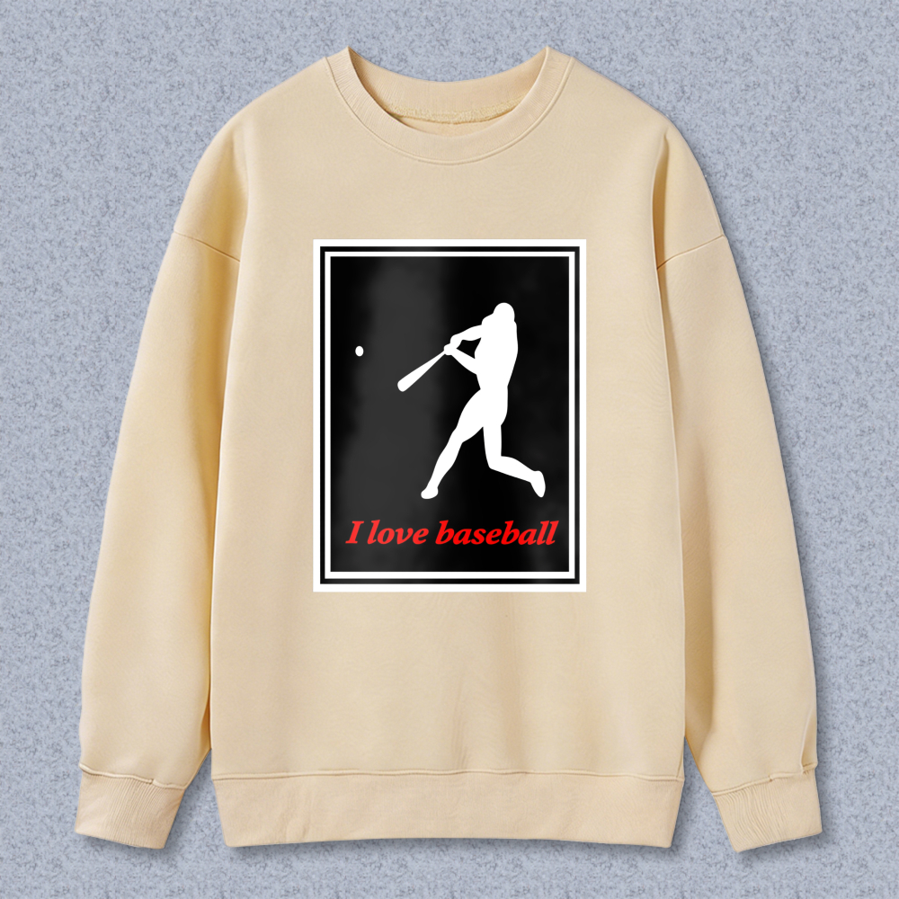Dorawear™ Baseball Player Silhouette I Love Baseball Unisex Classic Sweatshirt