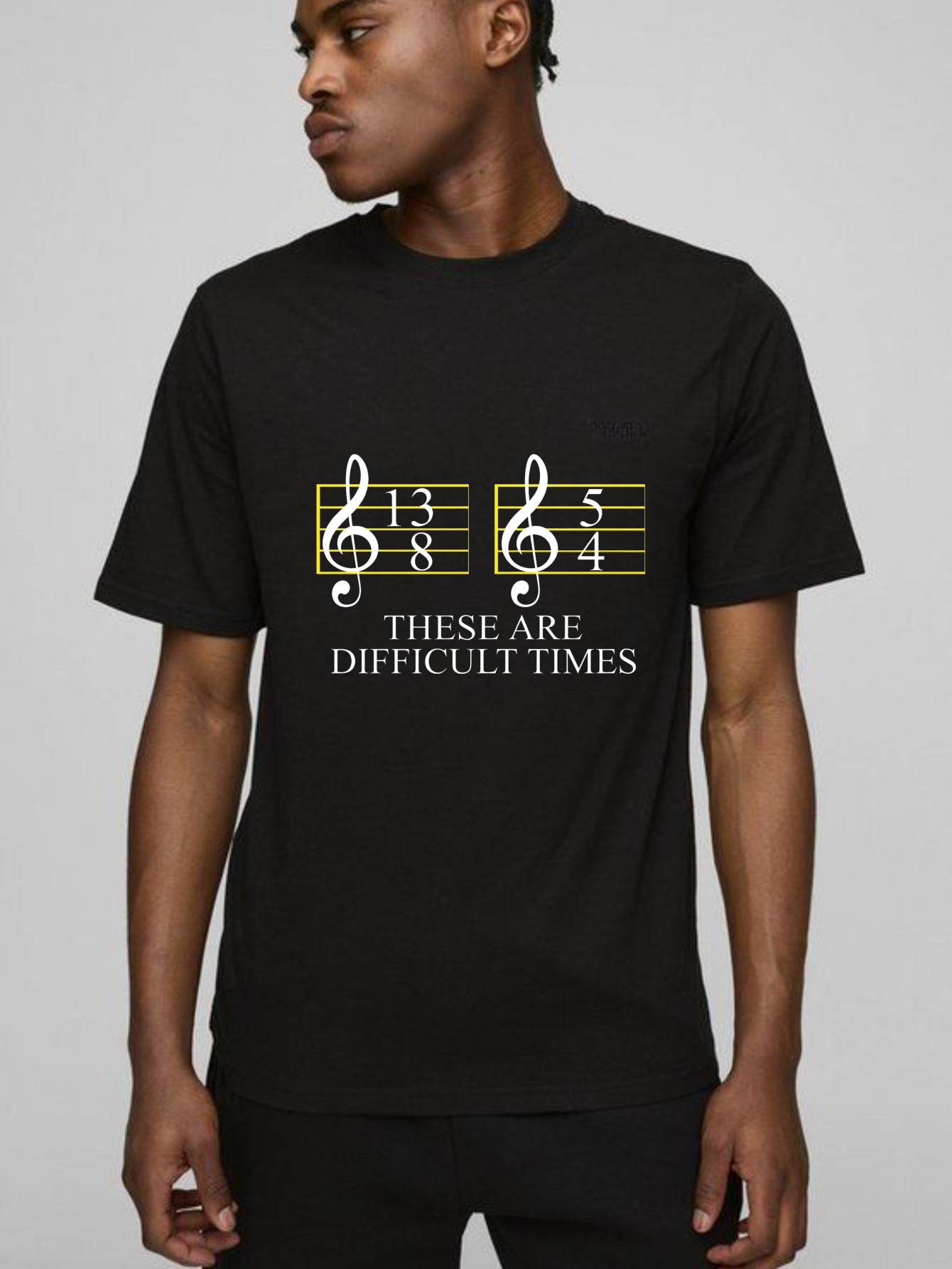 Dorawear™  Music Notes And Text Pattern T Shirt