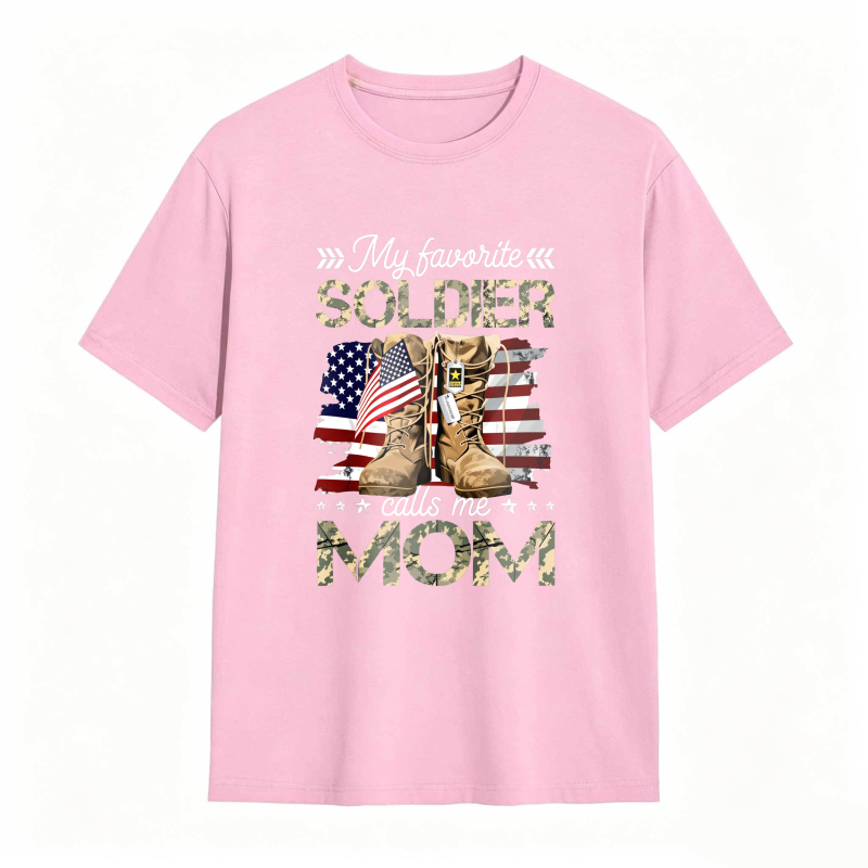 Dorawear™ Soldier Mom American Flag And Military Boots Design Unisex Classic T-shirt