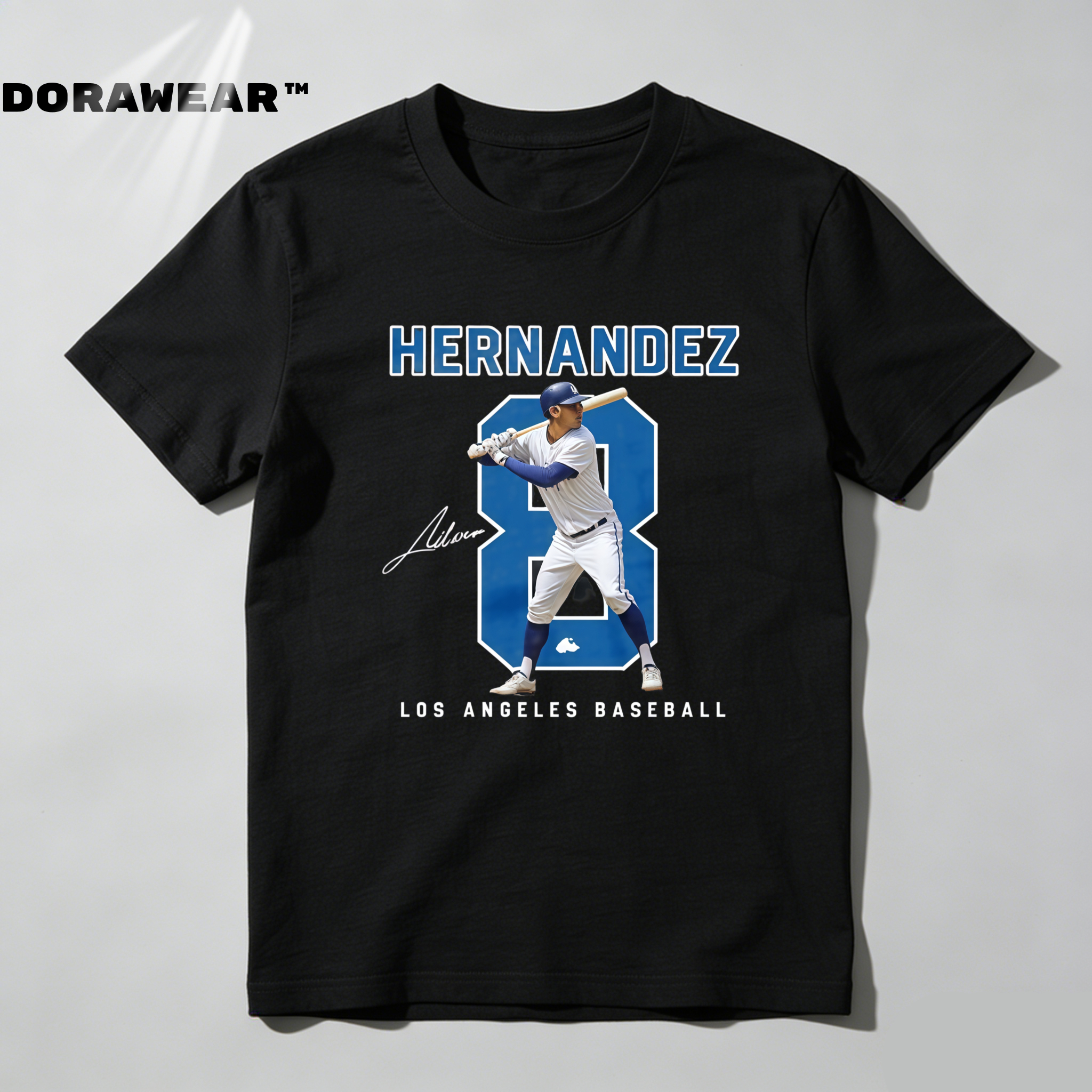 Dorawear™  Hernandez Number Eight Baseball Player Signature Los Angeles T Shirt
