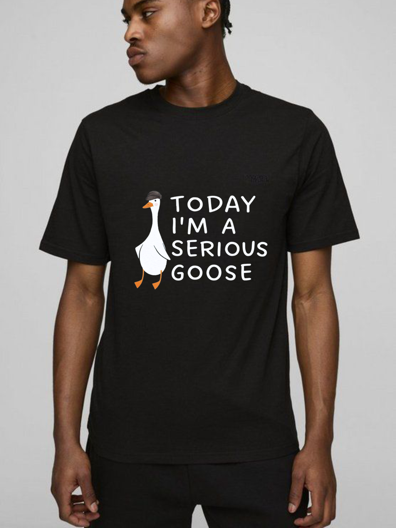 Dorawear Today I'm A Serious Goose Pure Cotton Short Sleeve T Shirt
