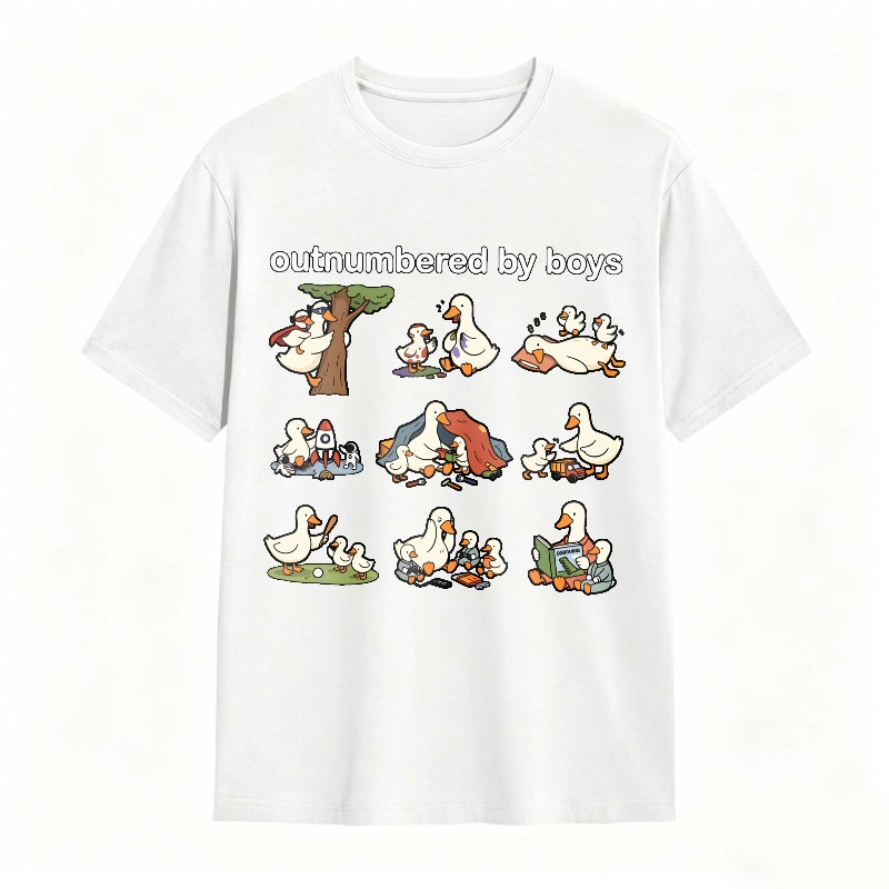 Dorawear™Duck Family With Babies And Tree Pattern Unisex Classic T-shirt