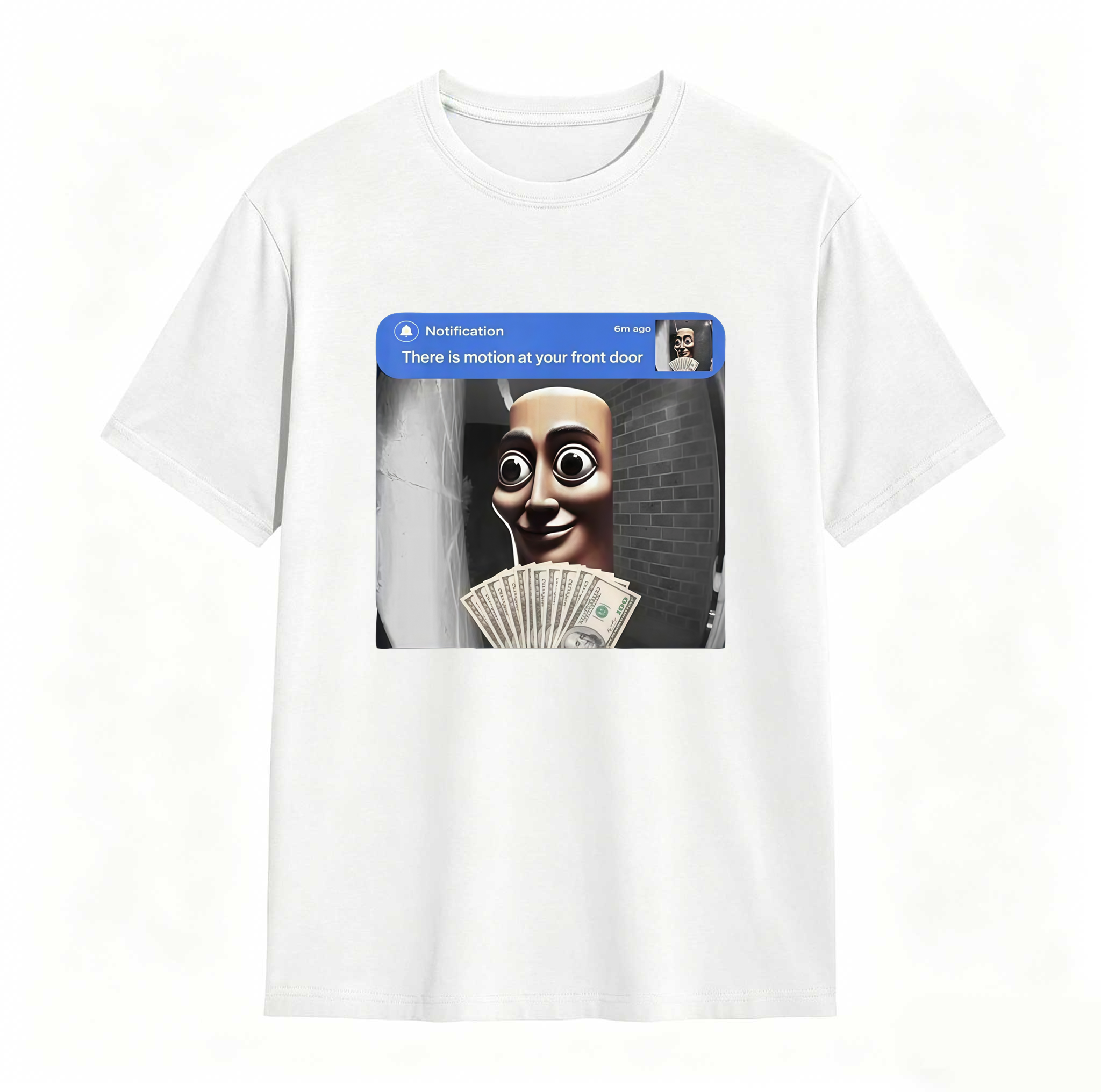  Dorawear™“There is movement at your front door” Tung Tung Tung Sahur meme cotton T-shirt