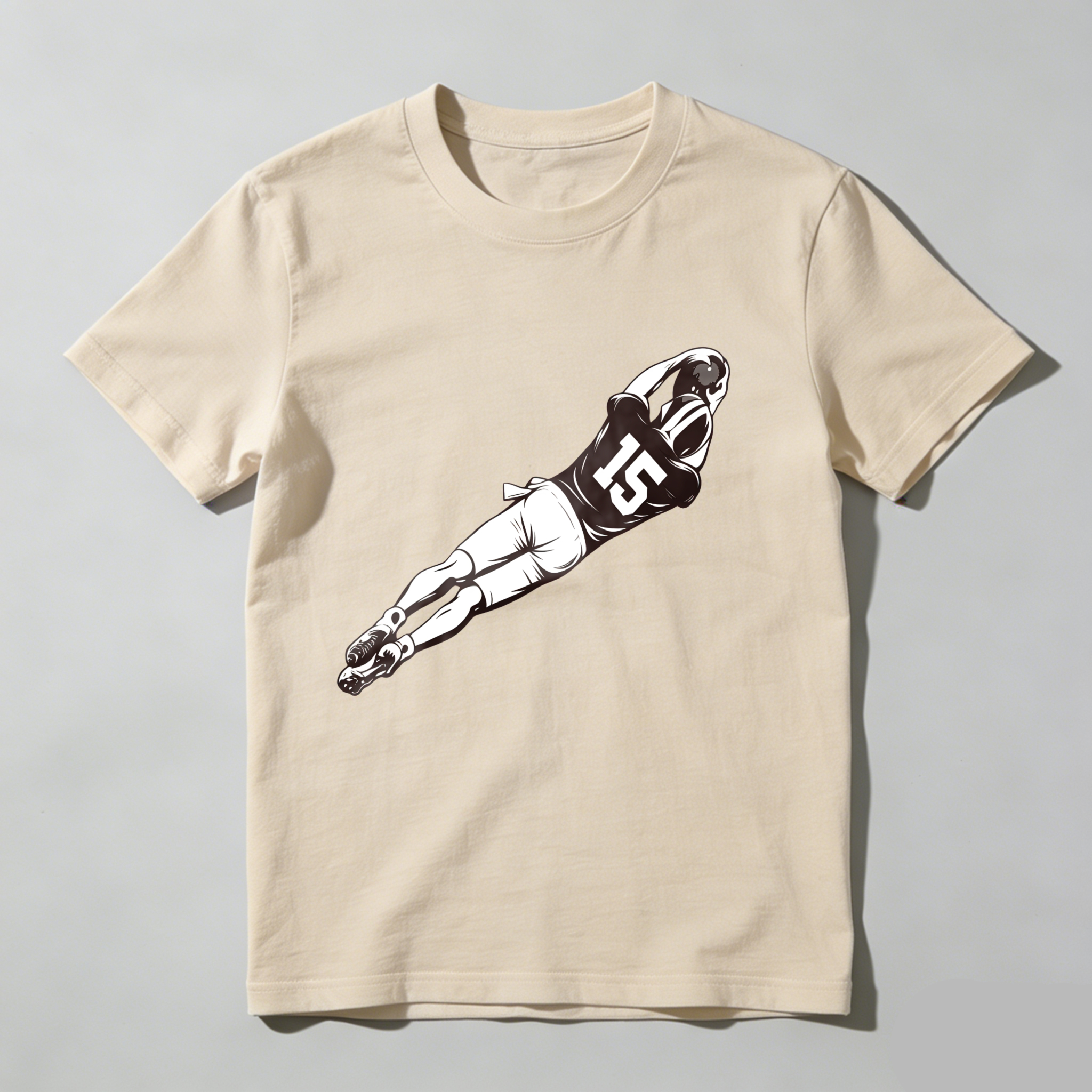 Dorawear™Football Player In Mid Air Catching Ball T Shirt