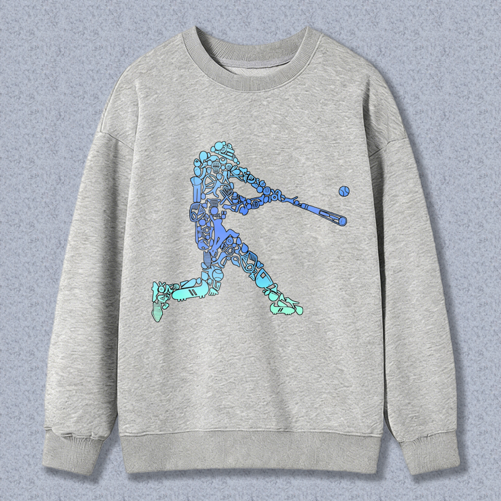 Dorawear™ Baseball Player With Gear Pattern Unisex Classic Sweatshirt