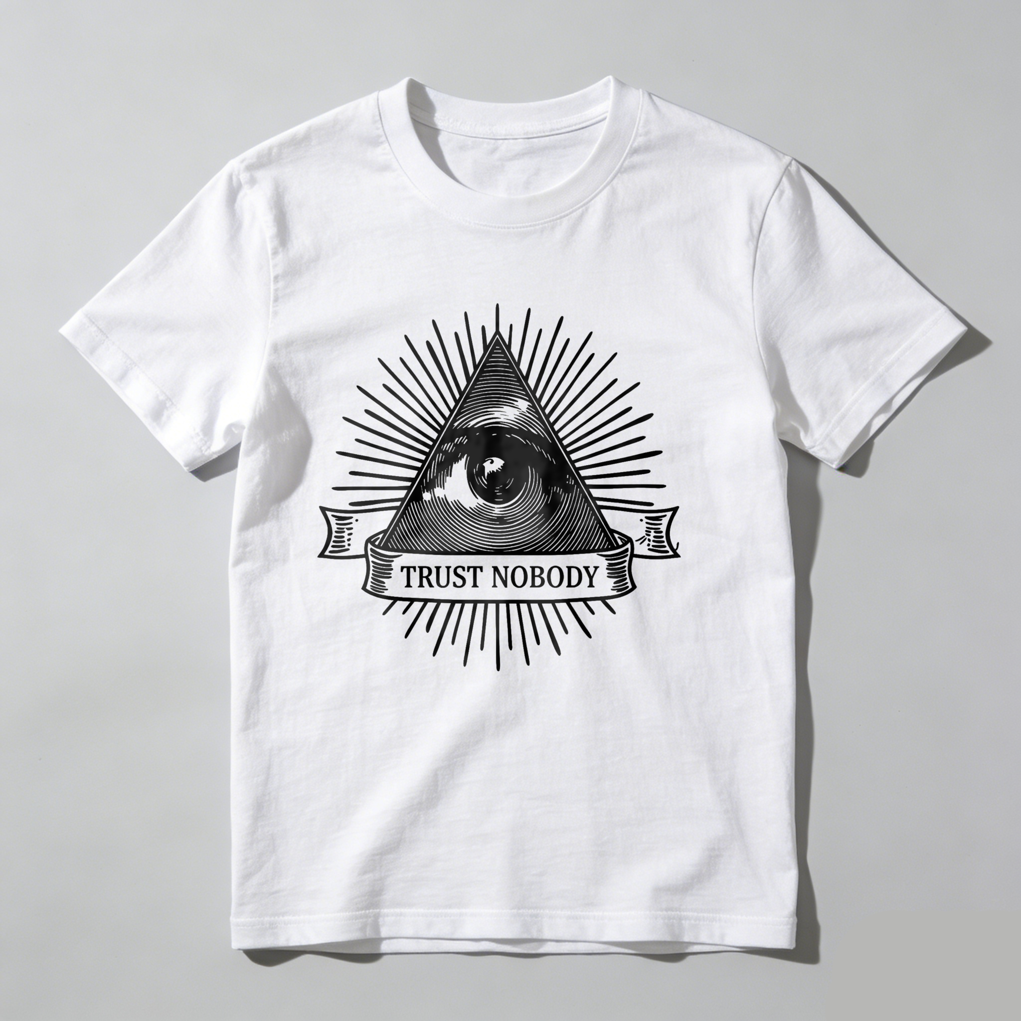 Dorawear™All Seeing Eye With Trust Nobody Banner  T Shirt