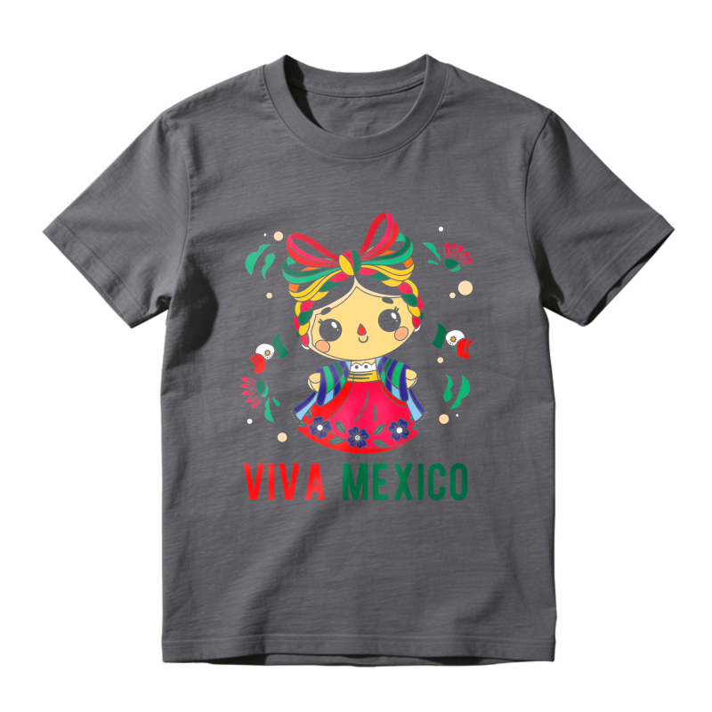 Mexican Doll With Traditional Dress And Viva Mexico Text Unisex Classic T-shirt