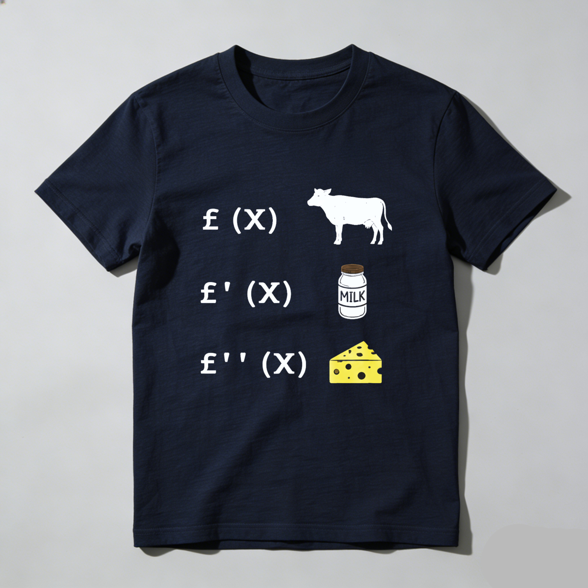 Dorawear™ Cow Milk Cheese Math Pure Cotton Short Sleeve T Shirt-Dorawear