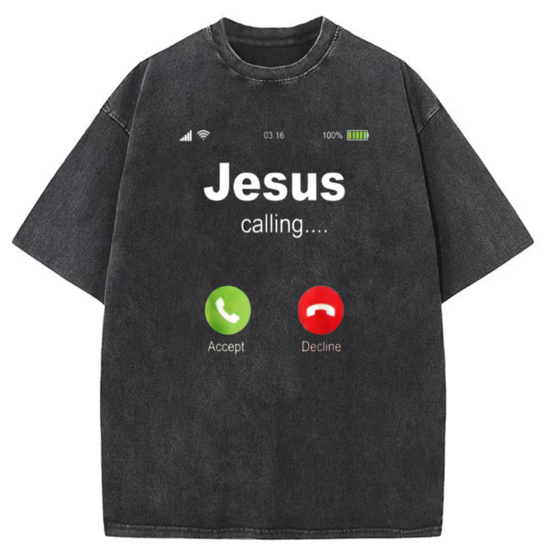 Dorawear™  Jesus Calling Accept Decline Washed Cotton T-Shirt