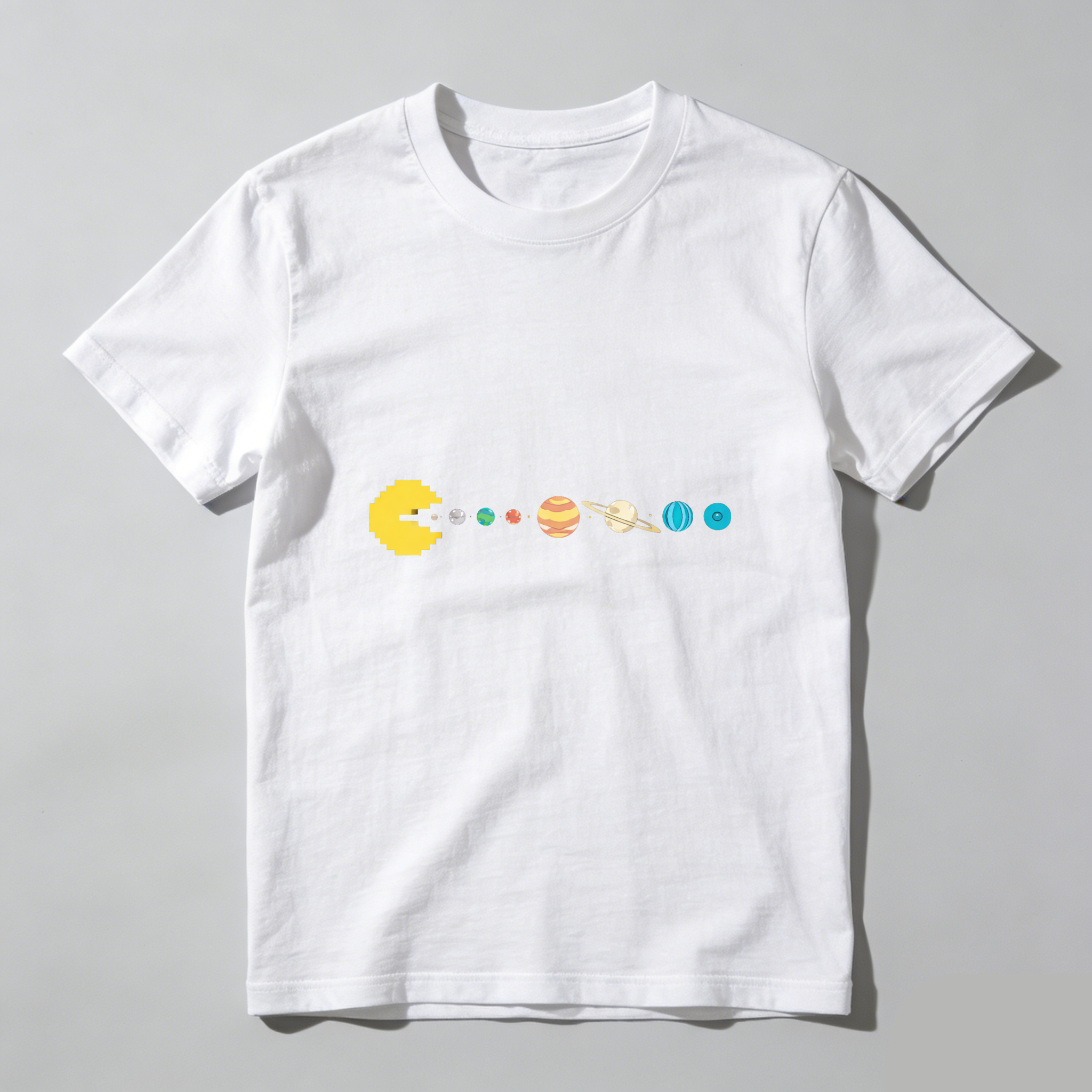 Dorawear™ Pacman Solar System Pure Cotton Short Sleeve T Shirt-Dorawear