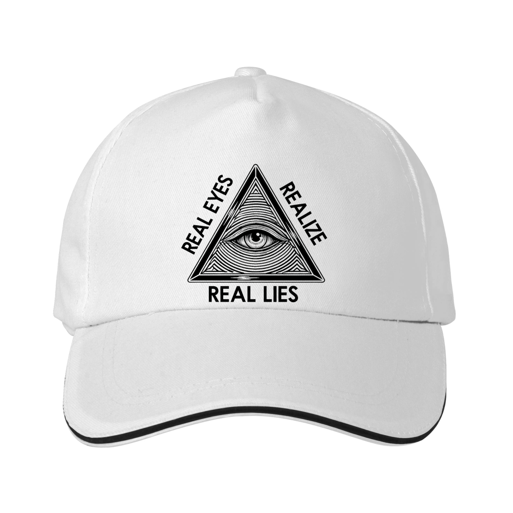 Dorawear™ Baseball Cap Black All Seeing Eye Real Eyes Realize Real Lies Print Casual Streetwear Hat
