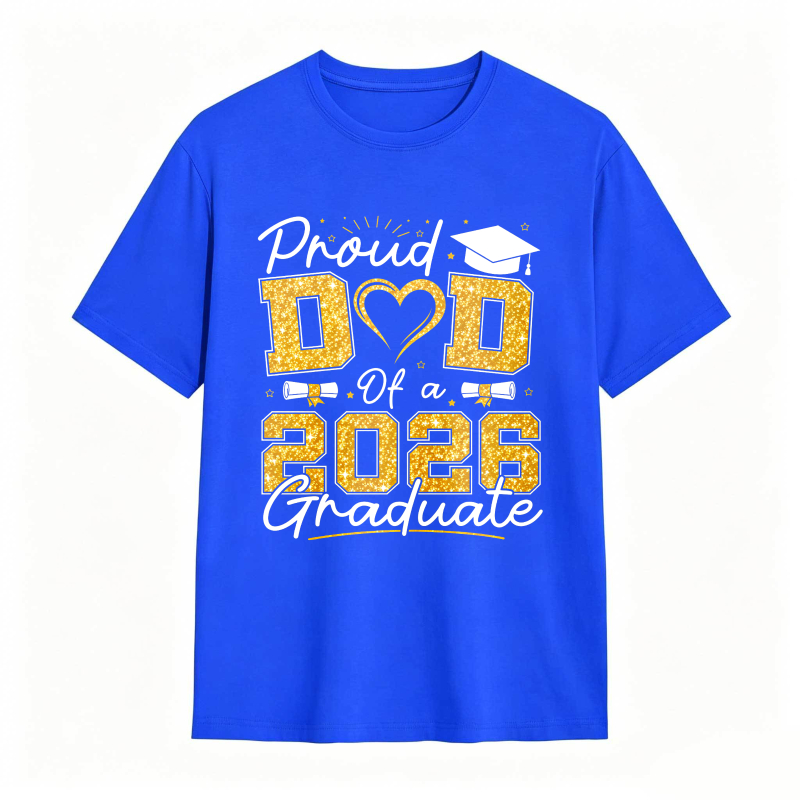 Dorawear™ Proud Dad Of A 2026 Graduate Graduation Cap Heart And Bow Tie Design Unisex Classic T-shirt