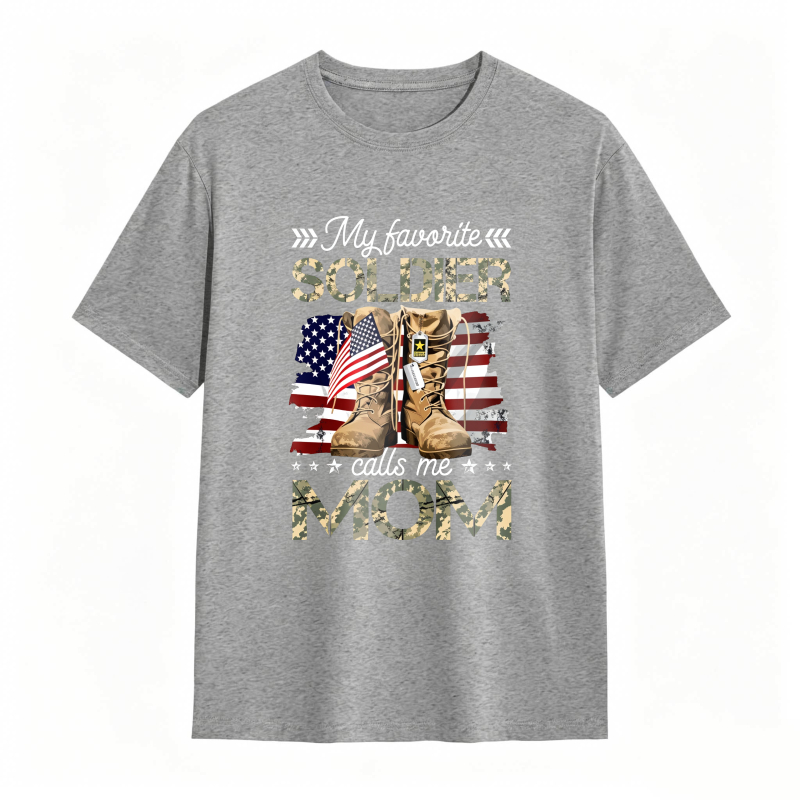 Dorawear™ Soldier Mom American Flag And Military Boots Design Unisex Classic T-shirt