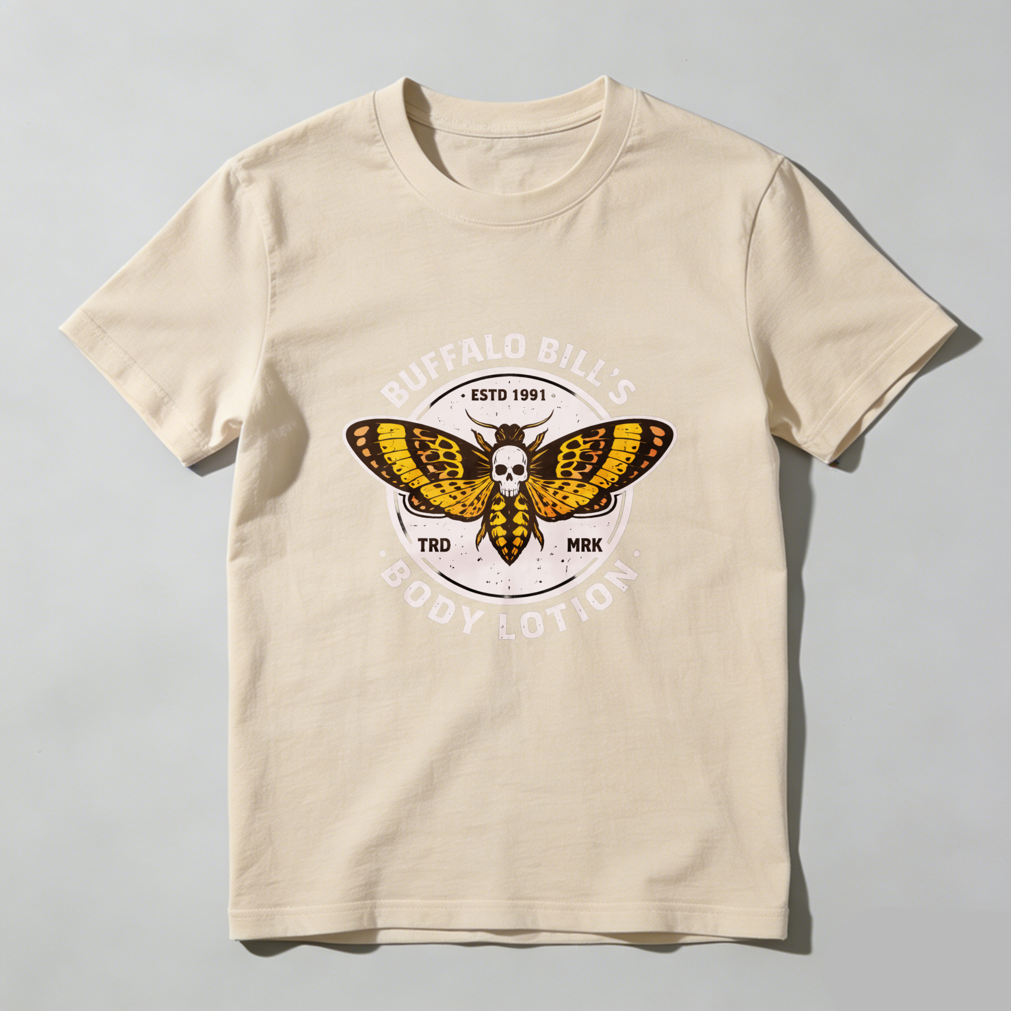 Dorawear™ Buffalo Bills Body Lotion Moth Skull Pure Cotton Short Sleeve T Shirt-Dorawear