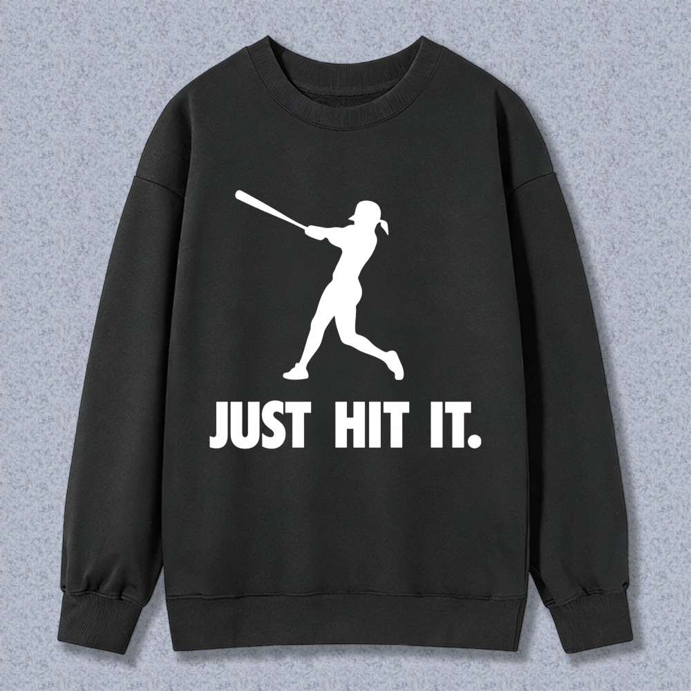 Dorawear™ Baseball Player Silhouette Just Hit It Unisex Classic Sweatshirt