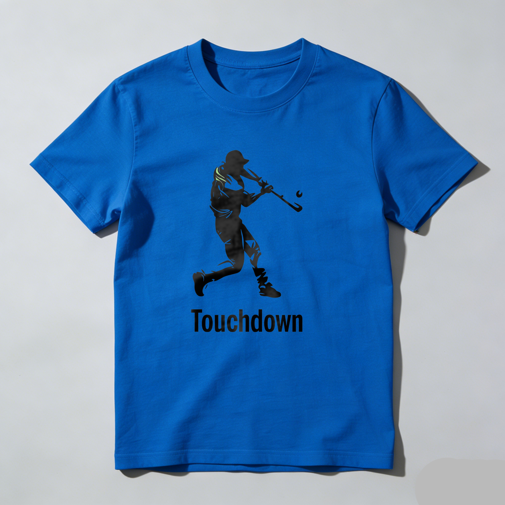 Dorawear™ Cricket Player Batting Silhouette Touchdown Text  T Shirt