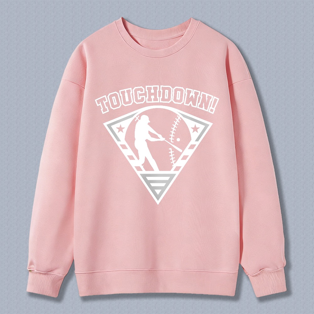 Dorawear™ Baseball Player With Bat And Ball In Diamond Design Touchdown Unisex Classic Sweatshirt