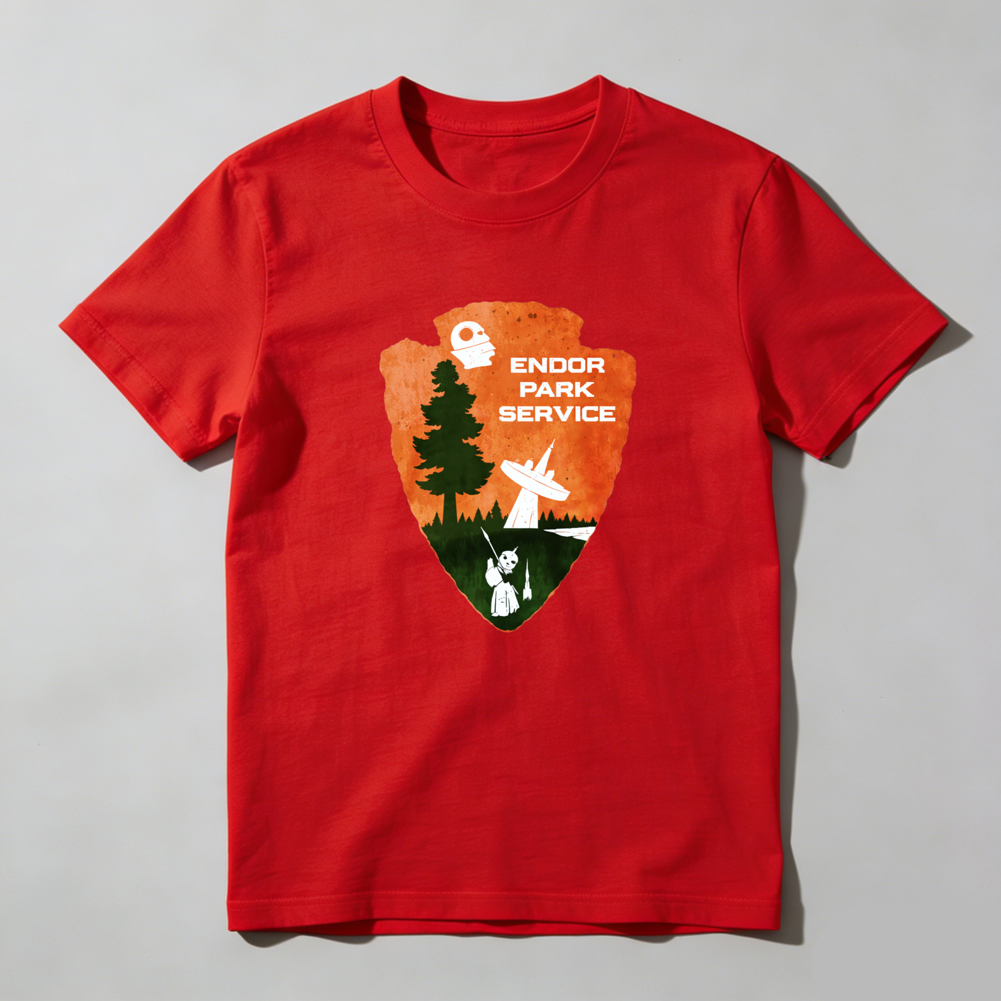 Dorawear™ Endor Park Service Forest Scene Pure Cotton Short Sleeve T-Shirt-Dorawear