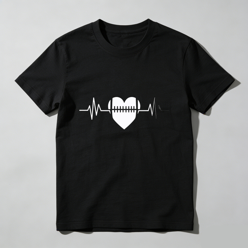 Heart Beat With Stitched Design T Shirt