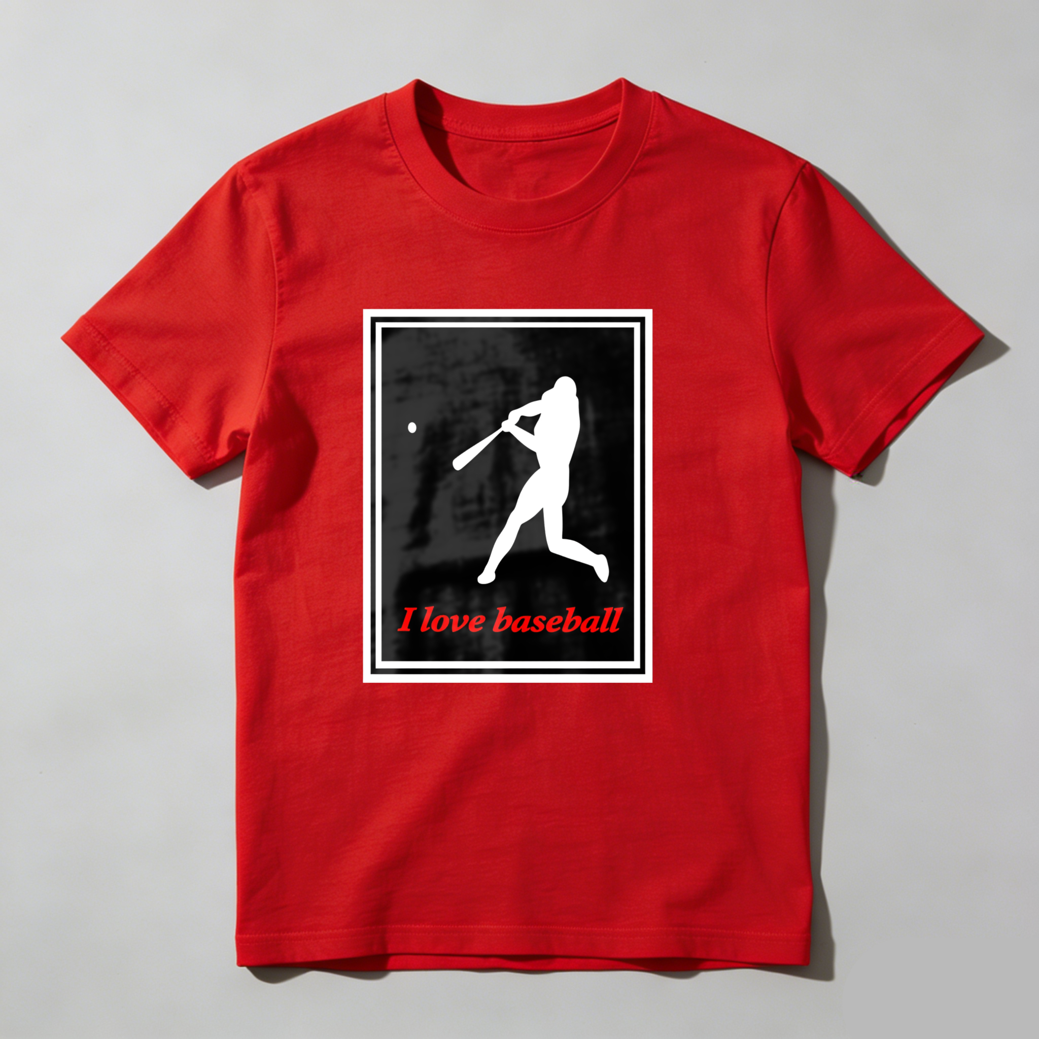 Dorawear™ Baseball Player Silhouette With Text I Love Baseball  T Shirt