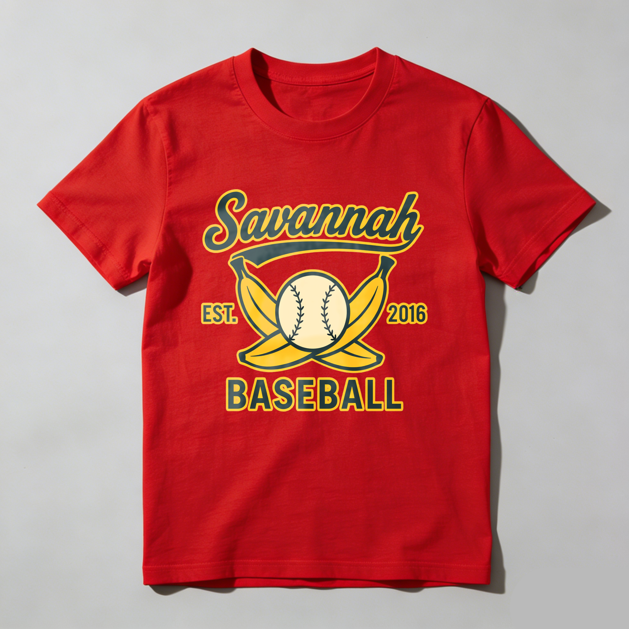 Dorawear™ Savannah Baseball Est 2016 Bat Ball Design  T Shirt-Dorawear