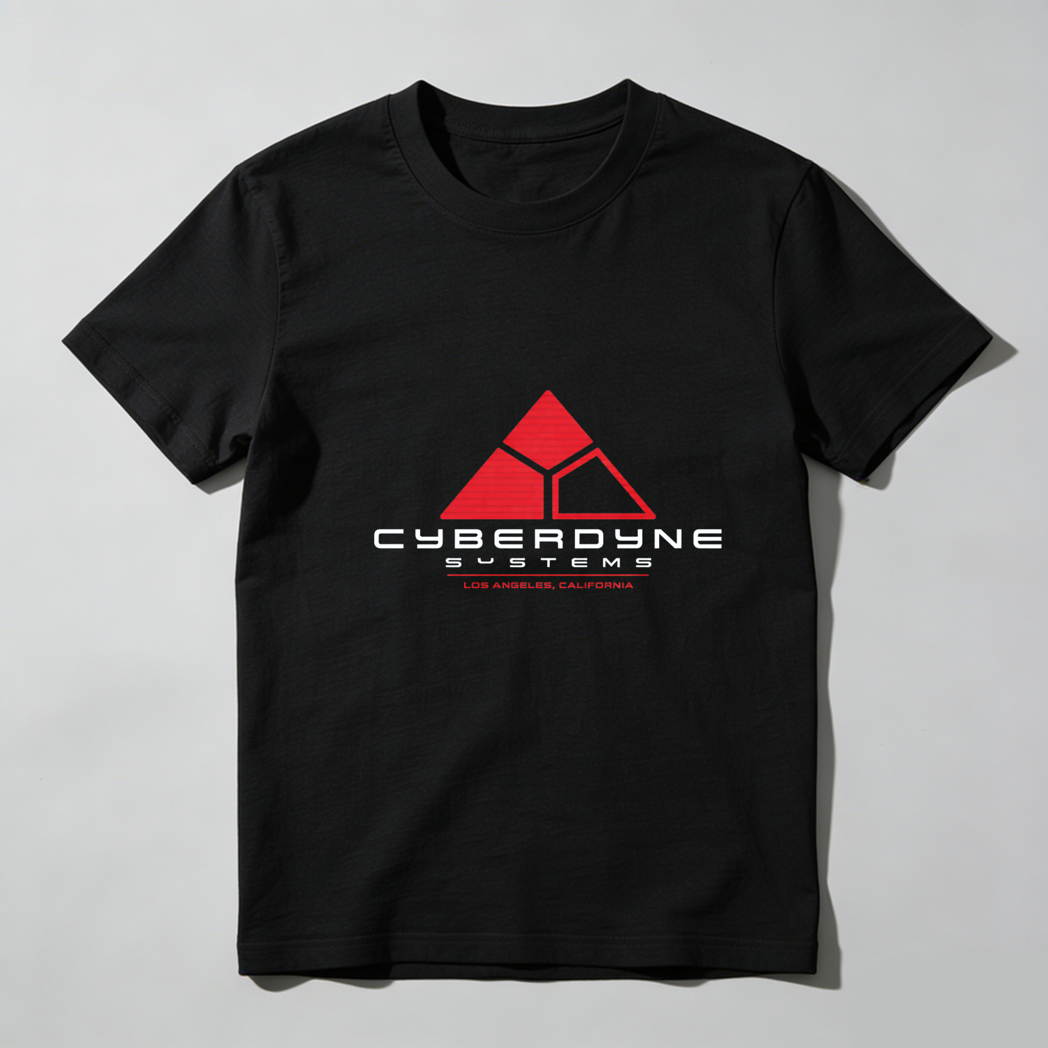 Dorawear™ Cyberdyne Systems Logo Red Black Pure Cotton Short Sleeve T-Shirt-Dorawear