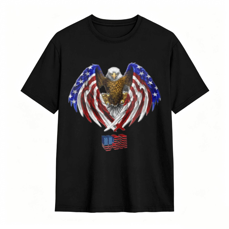 American Eagle With Flag Wings And Usa Flag T-shirt
