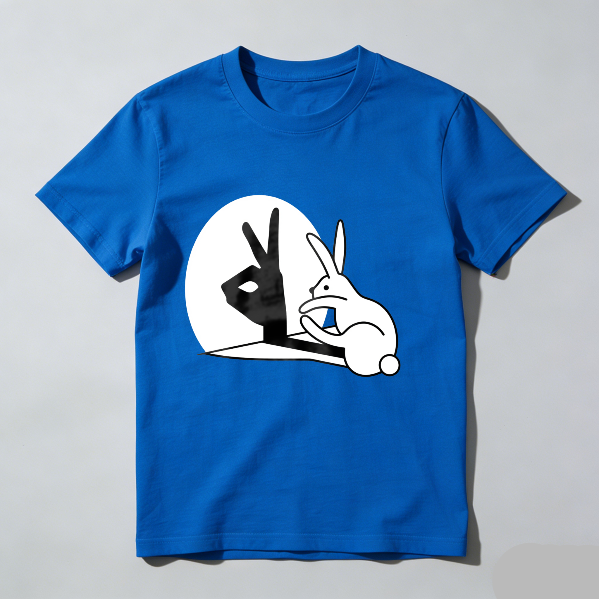 Dorawear™ Rabbit Making Peace Sign In Moon T Shirt