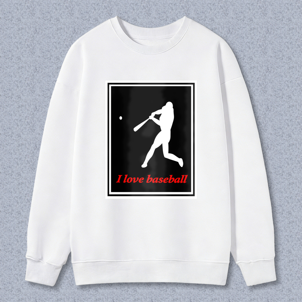 Dorawear™ Baseball Player Silhouette I Love Baseball Unisex Classic Sweatshirt