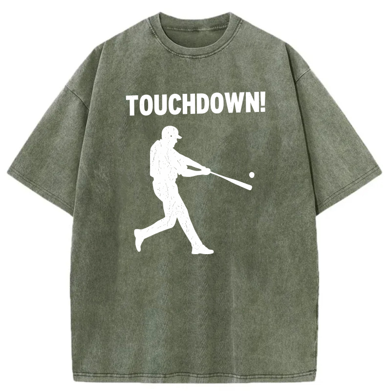 Dorawear™  Touchdown Baseball Player Silhouette Washed Cotton T-Shirt