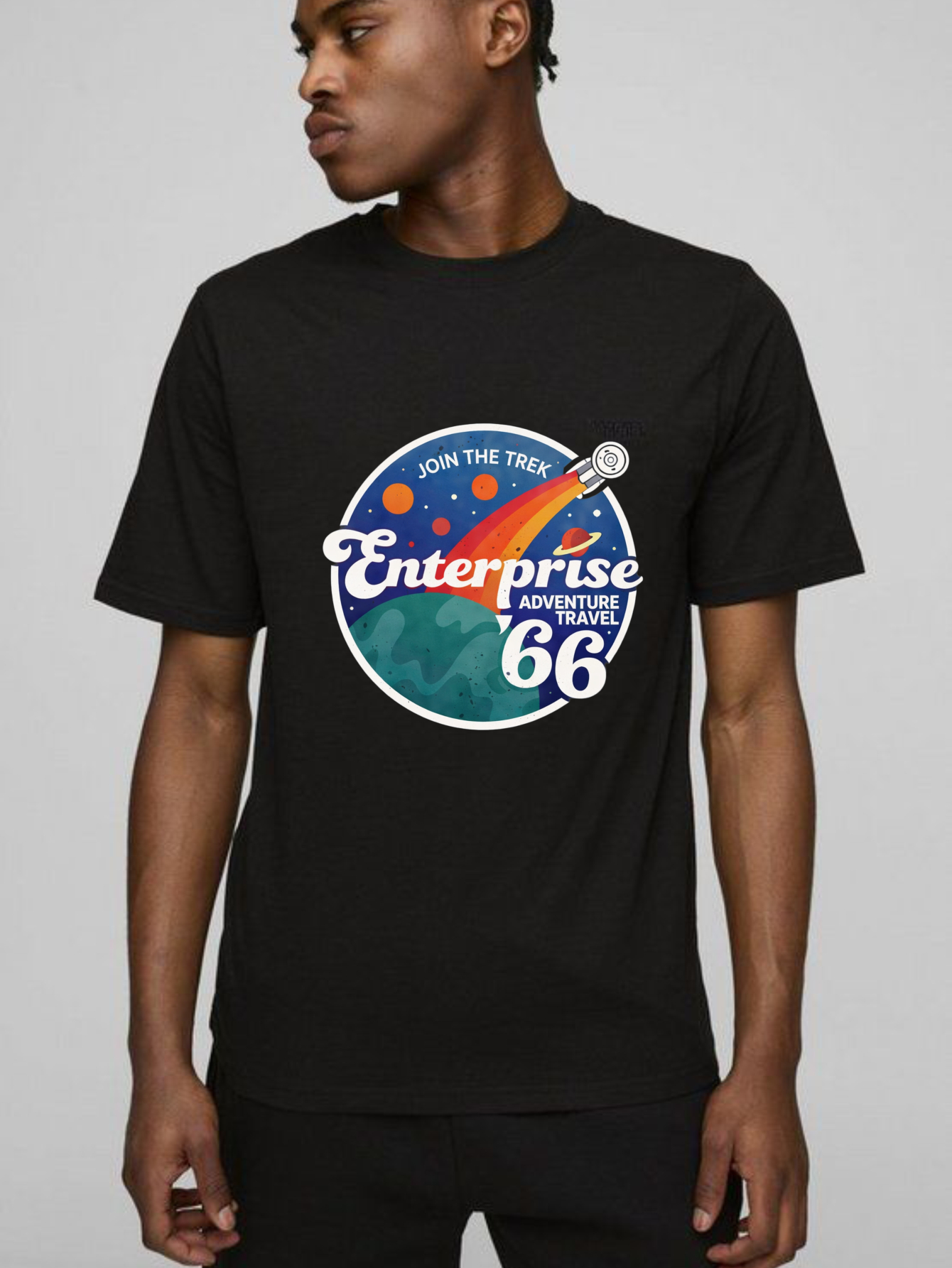 Dorawear™ Enterprise Adventure Travel 66 Join The Trek Pure Cotton Short Sleeve T Shirt-Dorawear