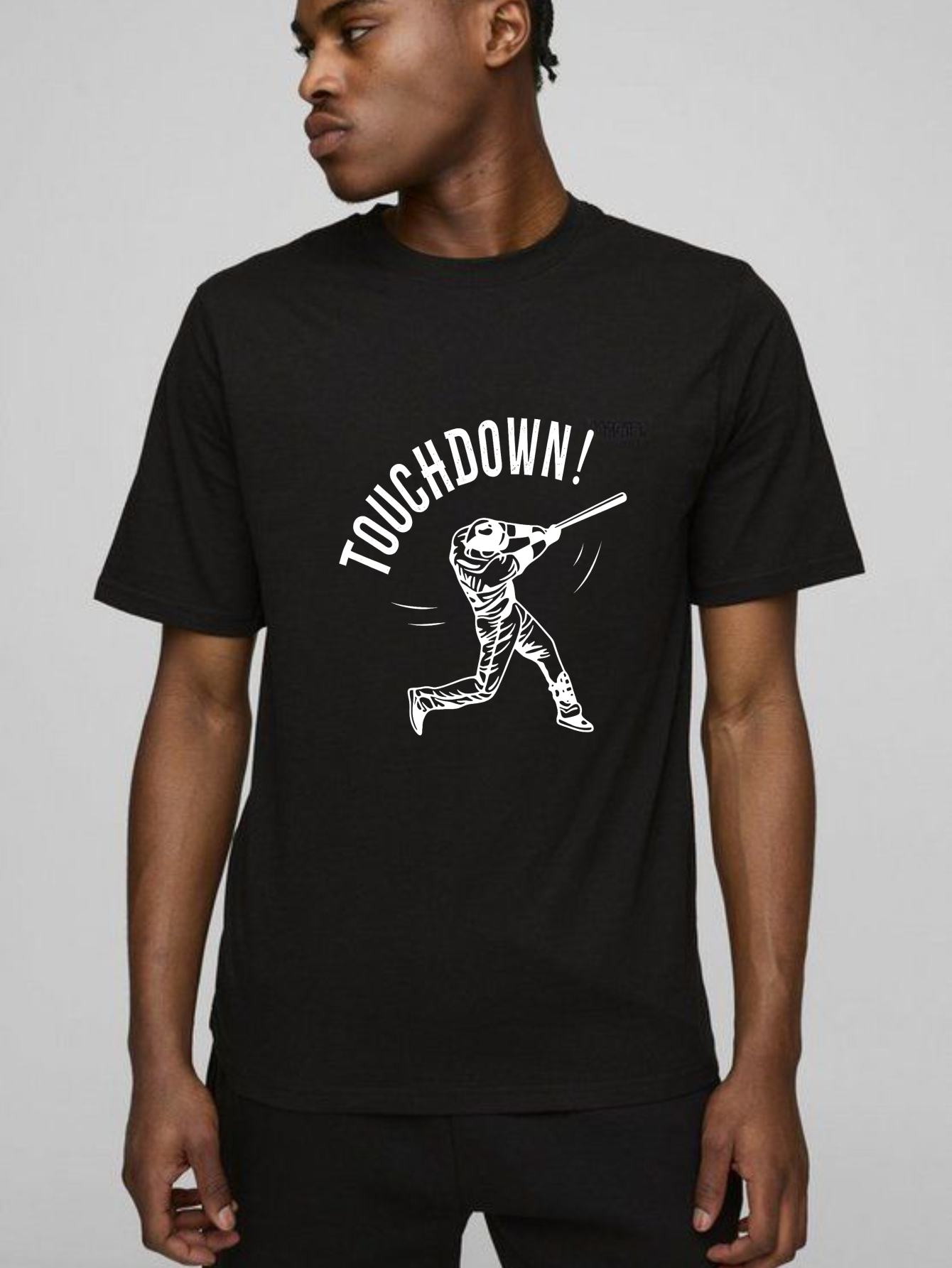 Dorawear™ Baseball Player Hitting with Bat Touchdown T-Shirt