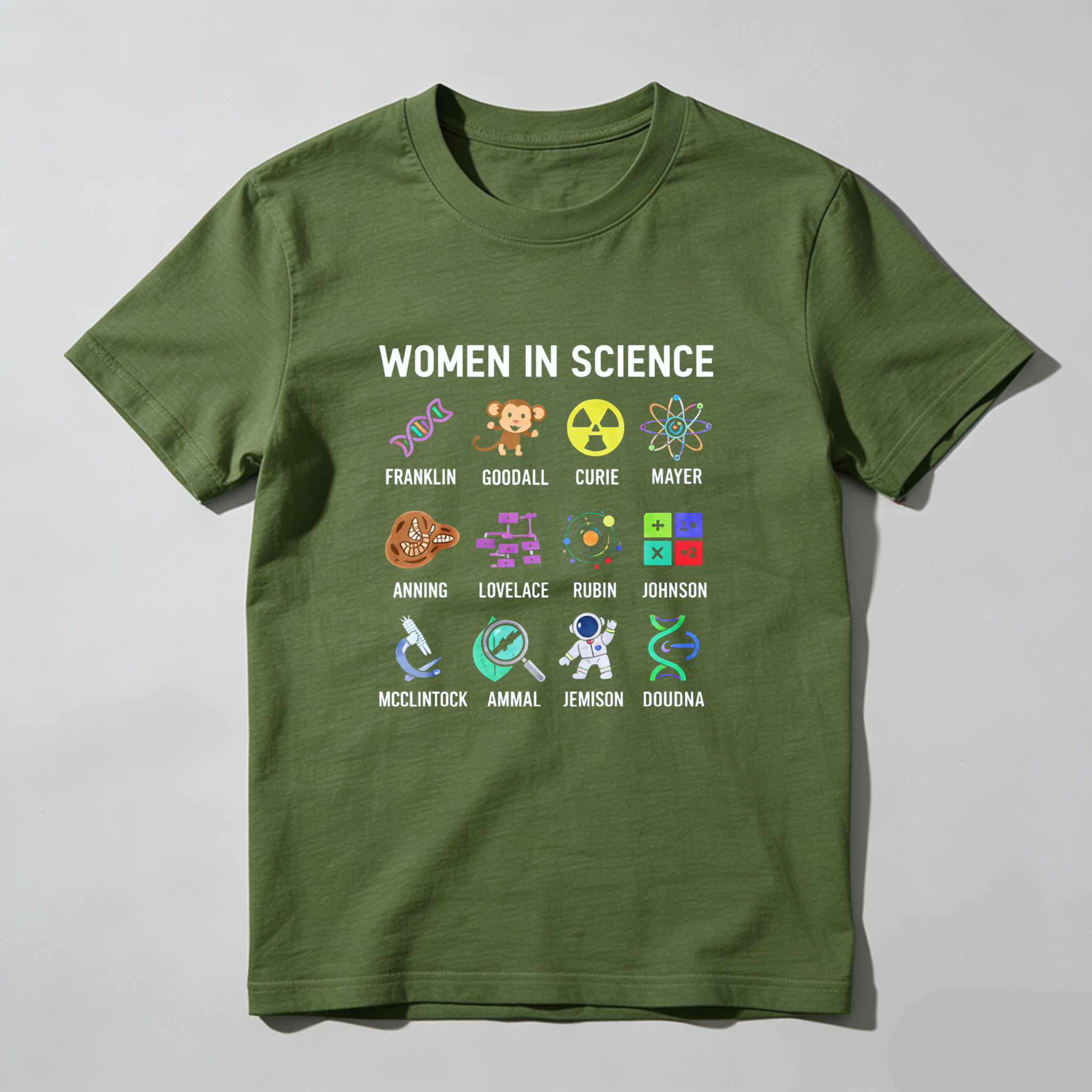 Dorawear™ Women In Science Icons Pure Cotton Short Sleeve T Shirt-Dorawear