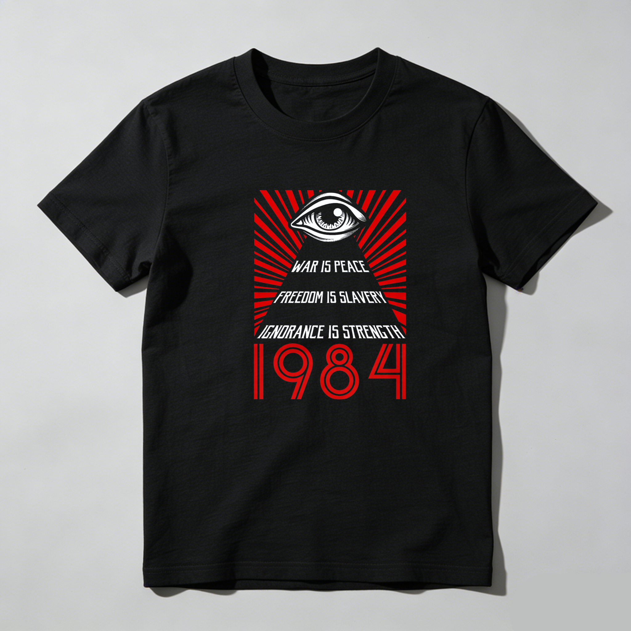 Dorawear™ Big Brother Eye 1984 War Is Peace Freedom Is Slavery Ignorance Is Strength Pure Cotton Short Sleeve T Shirt-Dorawear