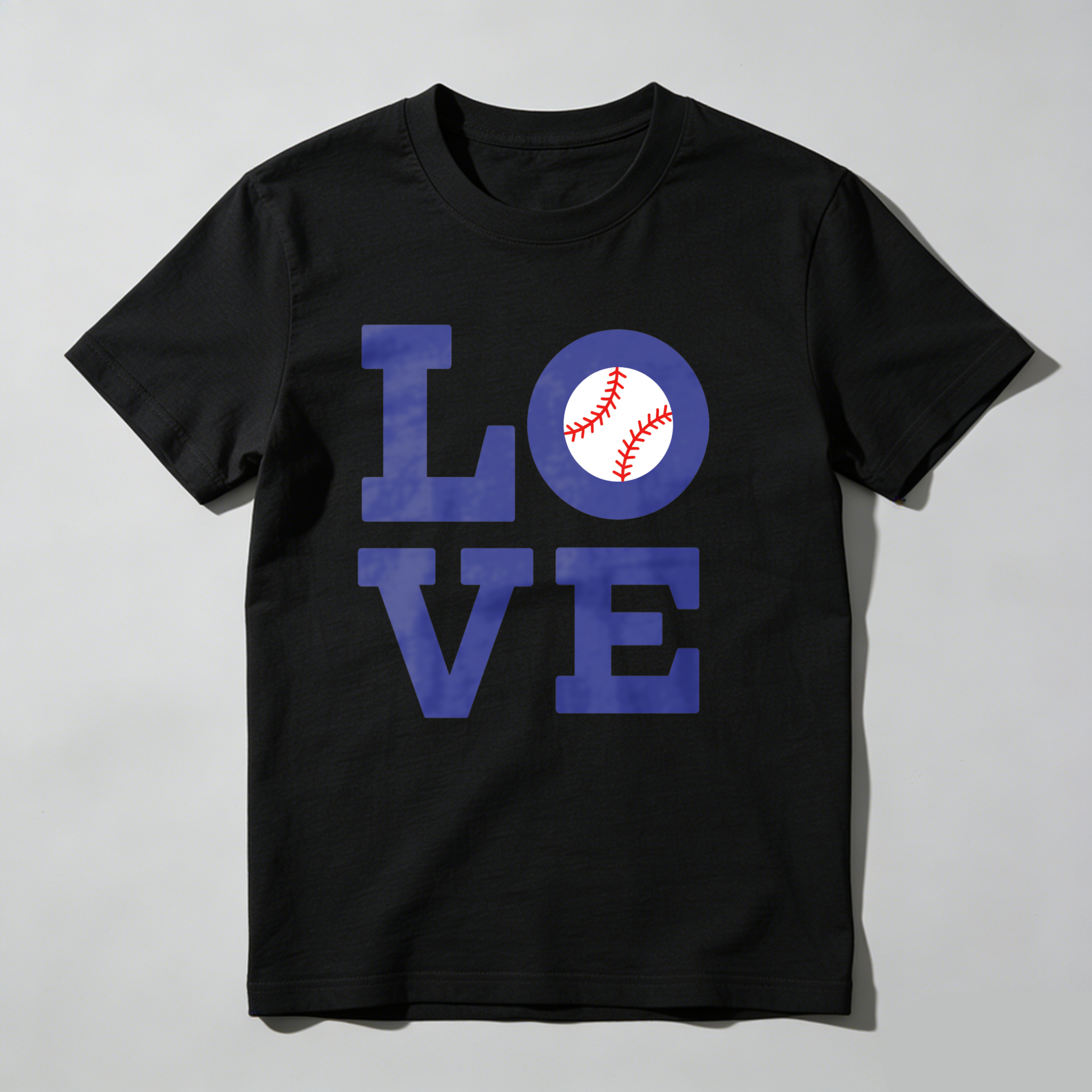 Dorawear™Love Baseball Design On Black Shirt T Shirt