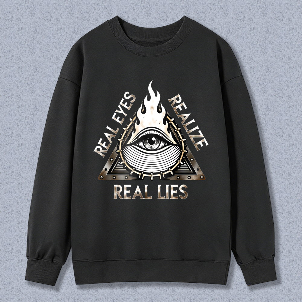 Dorawear™ All Seeing Eye Pyramid Symbol Real Lies Unisex Classic Sweatshirt