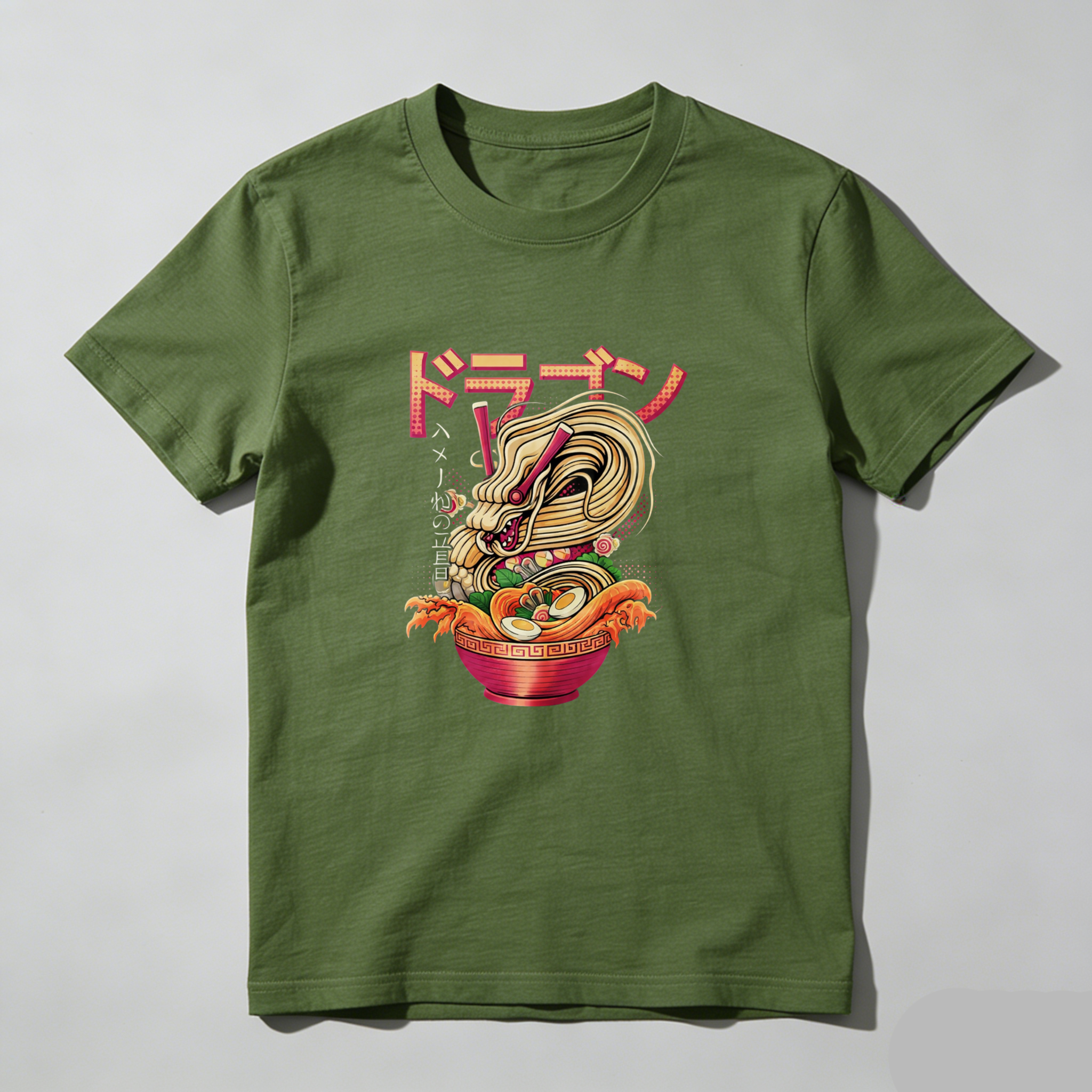 Dorawear™ Dragon Ramen Noodle Art Pure Cotton Short Sleeve T Shirt-Dorawear