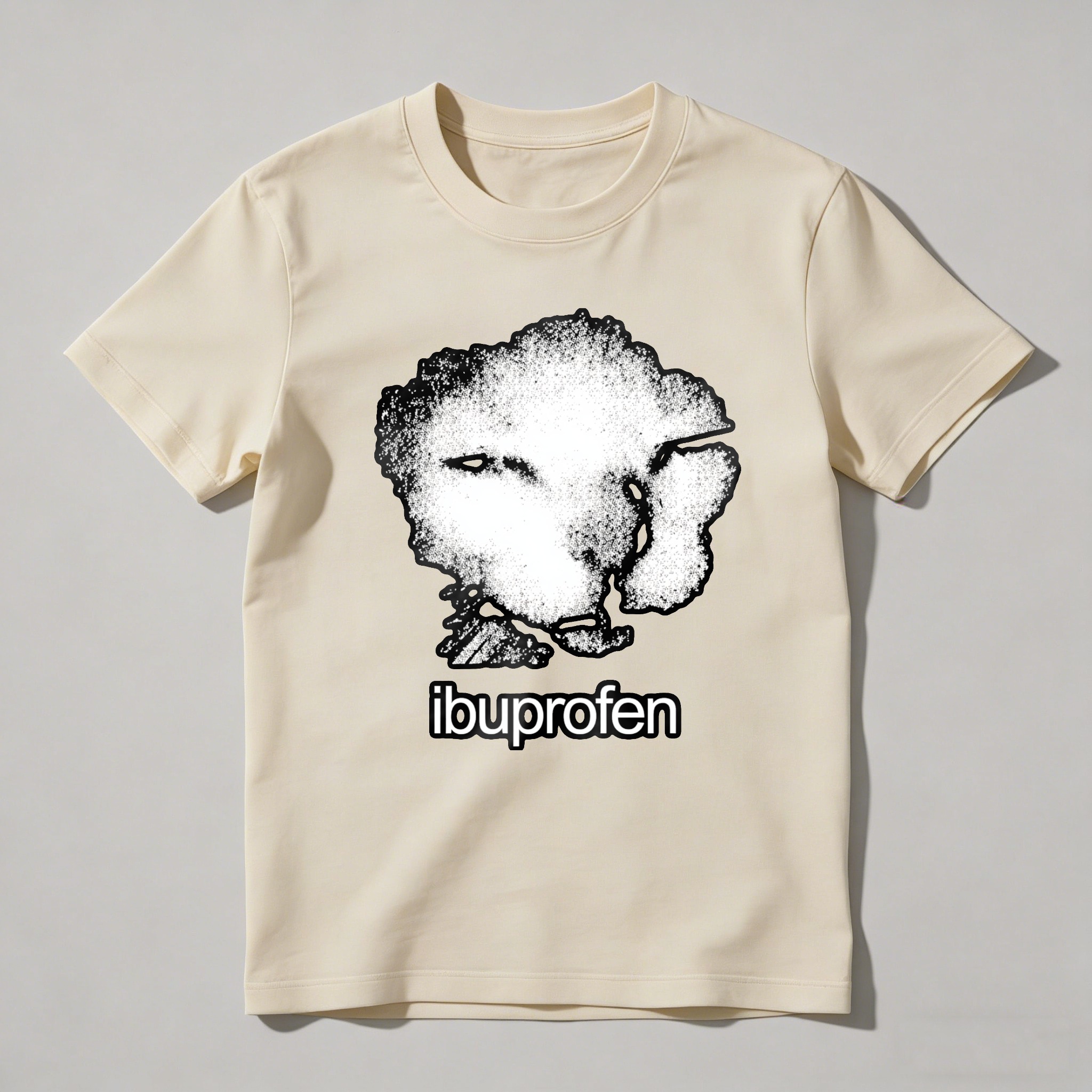 Dorawear™ Cat Face With Ibuprofen Text T Shirt