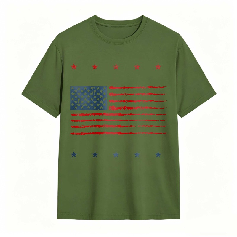 Dorawear™American Flag Design With Stars And Stripes T-shirt
